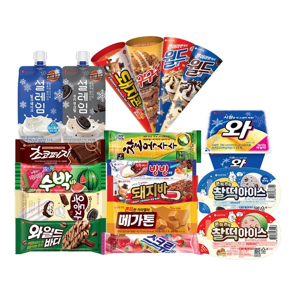롯데 인기 콘+샌드+바 24~32개 세트 골라담기