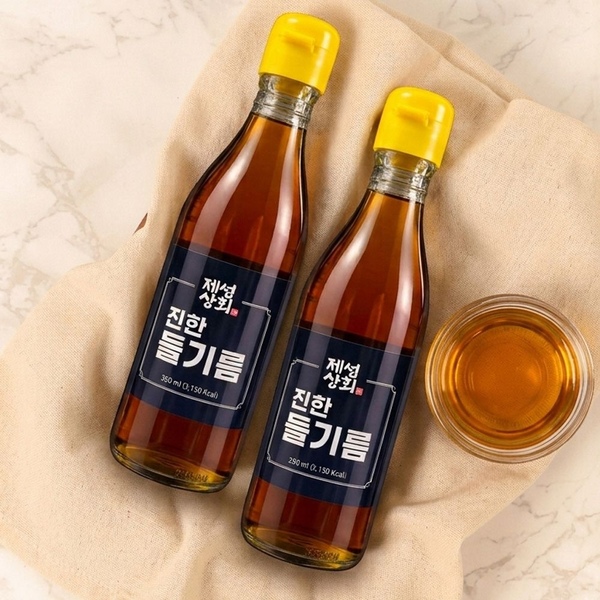 미식미풍 제성상회 진한 들기름 350ml 1+1 깨끗하고 진하게 추출한 첫번째 기름
