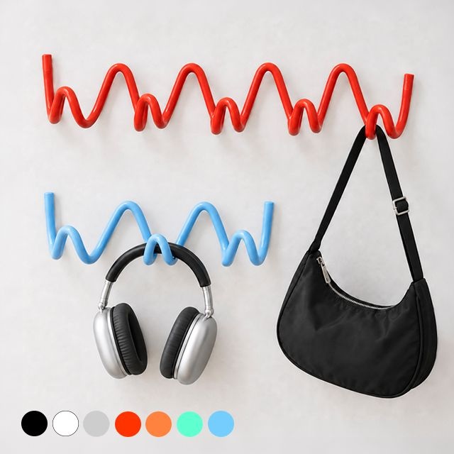 무타공 웨이브 라인 월행거 모자걸이 옷걸이 벽걸이 행거 2size/7color