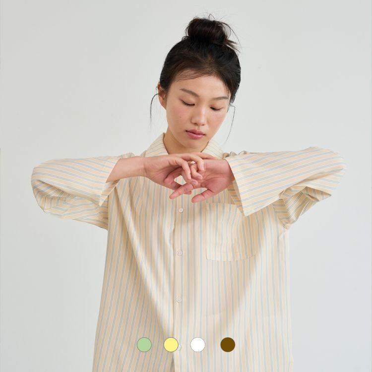 refine / 부드러운 에어핏 긴팔 잠옷 파자마 세트, 4colors, M/L