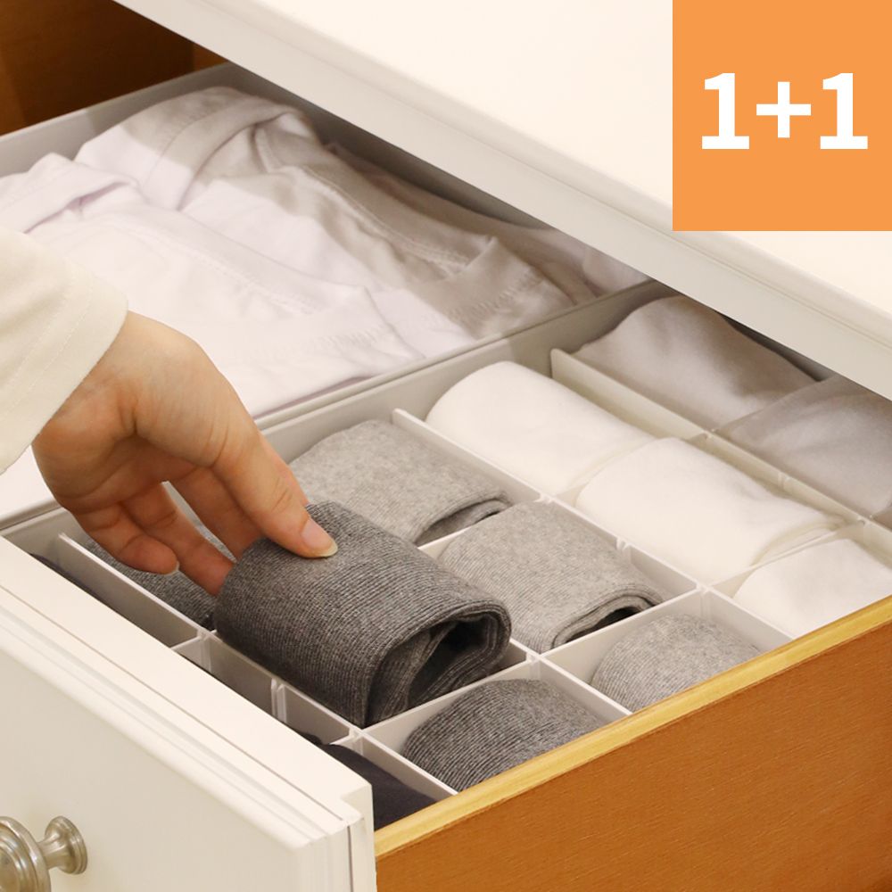데일리블룸 1+1 국내생산 칸막이 칸조절 서랍 속옷 양말 정리함 수납함 10칸/15칸 3colors