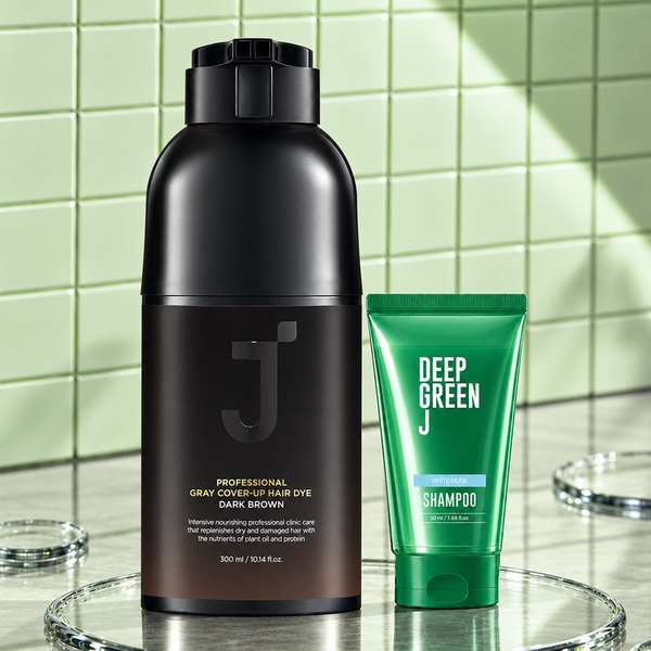 제이숲 [오늘의집 단독] 프로페셔널 커버업 새치 염색 300ml(4종 택 1)+비건 샴푸 50ml