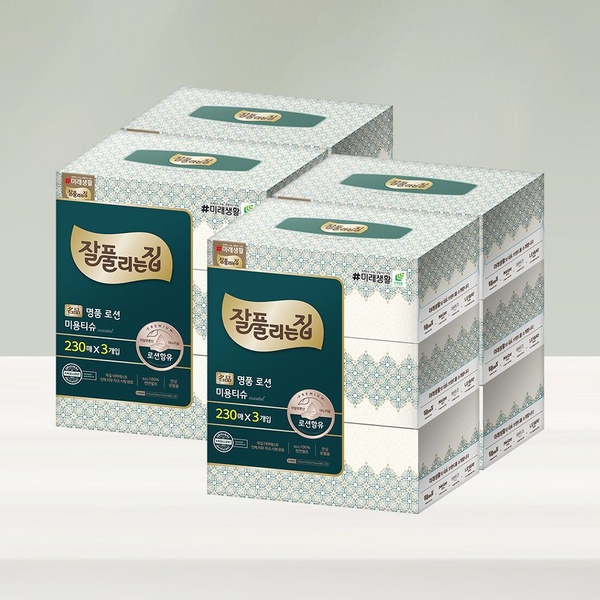 부드러운 보습 로션미용티슈 230매 x 3입 x 4팩