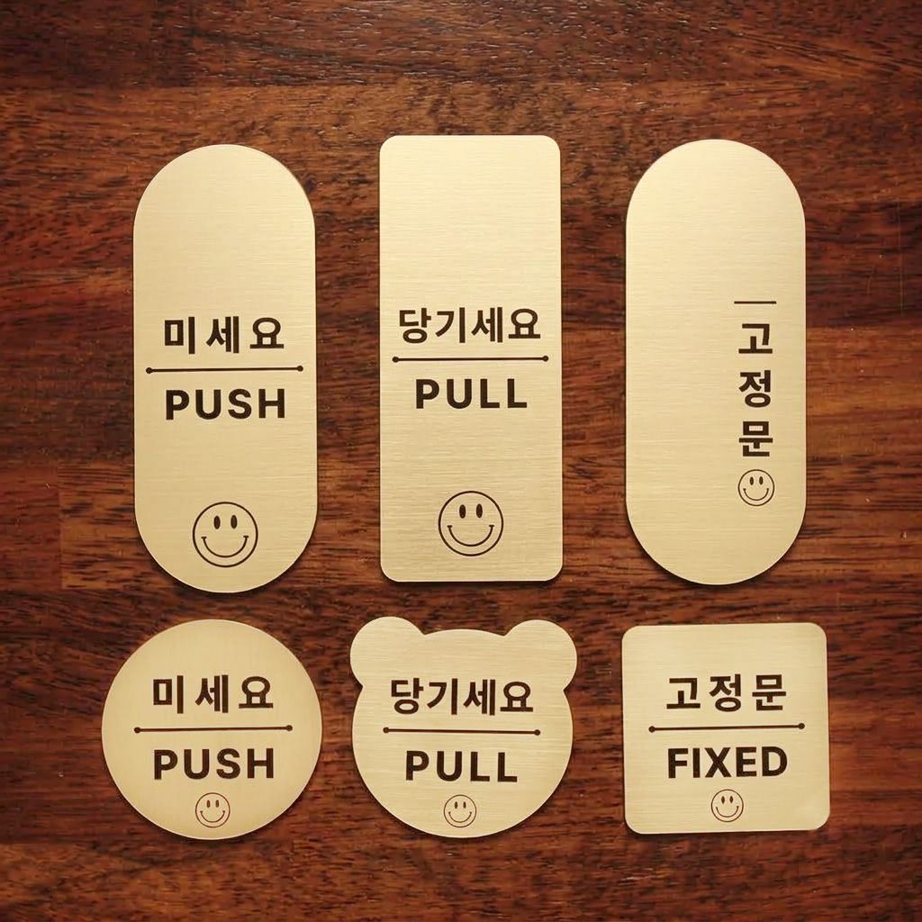 코인포토 스마일 미세요 당기세요 - 고정문 자동문 옆으로미세요 미시오 당기시오