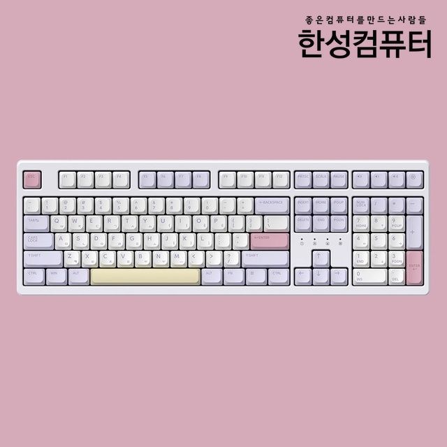 한성컴퓨터 TFG Cloud Max CF 가스켓키보드 DG_퍼플하트(로즈핑크 유소음 도각 45g)