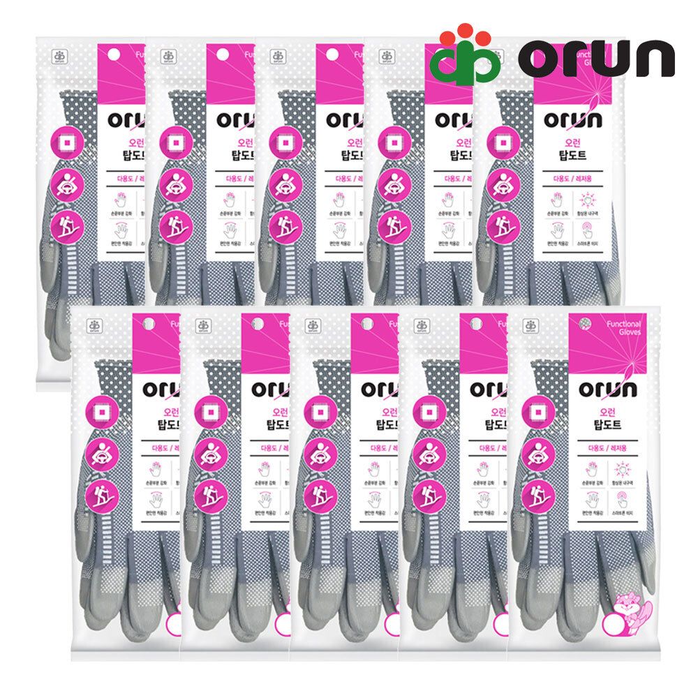 오런 탑도트 PU코팅 작업용 장갑 1켤레 X 10개 가격 비교 Orun 오런 탑도트 PU코팅 작업용 장갑 1켤레 X 10개