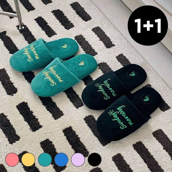 룸앤홈 사은품증정! 1+1 벨벳 룸슈즈 층간소음 거실화 남성 여성 슬리퍼 2size 6colors