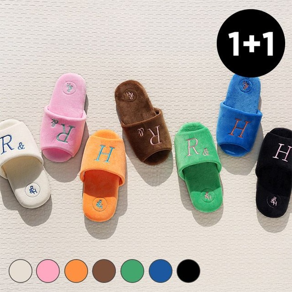 룸앤홈 사은품증정! 1+1 벨벳오픈형 룸슈즈 층간소음 남성 여성 거실화 2size 8colors