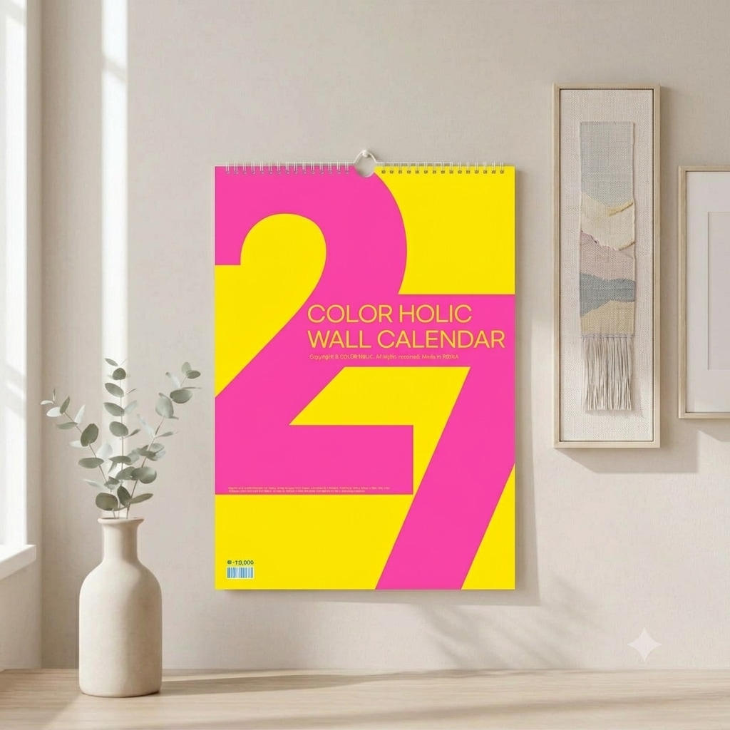 2027 컬러홀릭 월 캘린더(벽걸이달력) 팬톤컬러 형광달력 가격 비교 유나 2027 컬러홀릭 월 캘린더(벽걸이달력) 팬톤컬러 형광달력