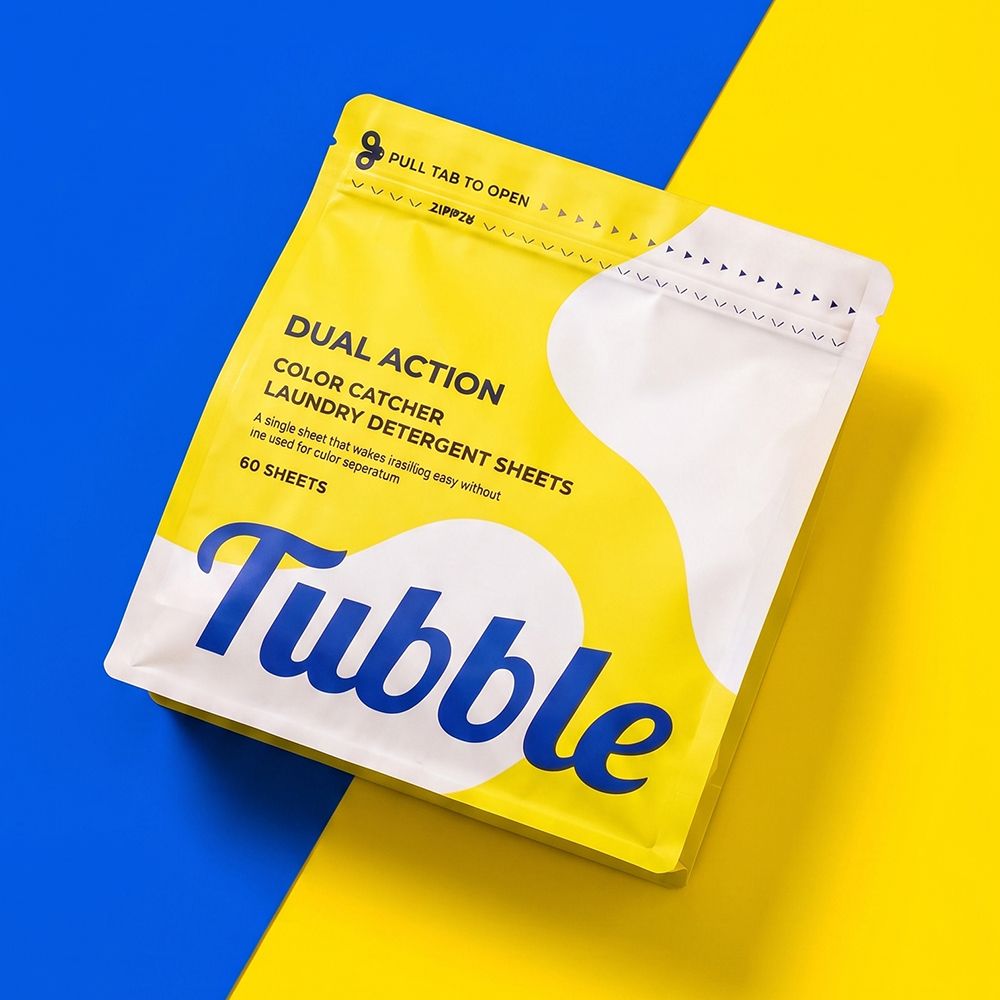 Tubble 트루클린 듀얼액션 올인원 세탁시트 60매 이염방지 세탁세제 겸용 컬러케어