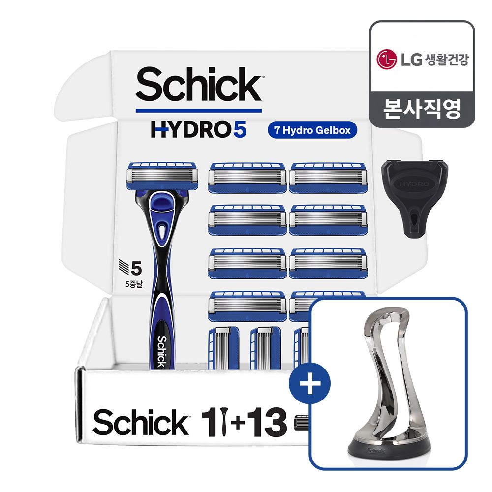LG생활건강 쉬크 하이드로5 오리지널 날13입+면도기+커버1 + 전용스탠드 증정