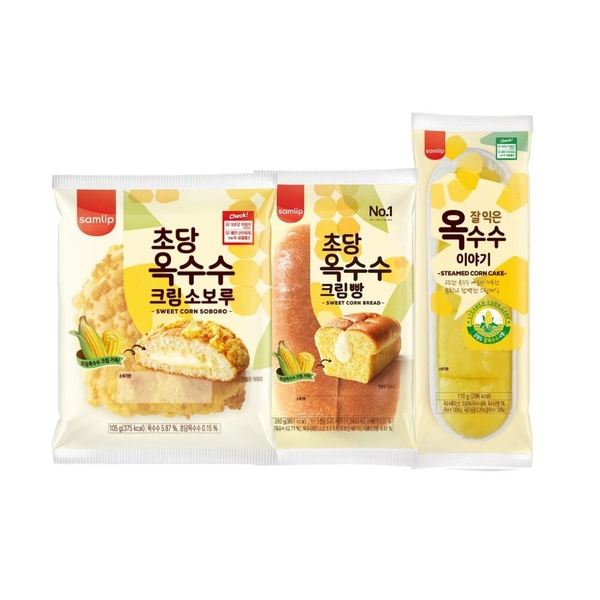 삼립 여름제철 옥수수빵 3봉 9봉 (이야기/초당크림/소보로)