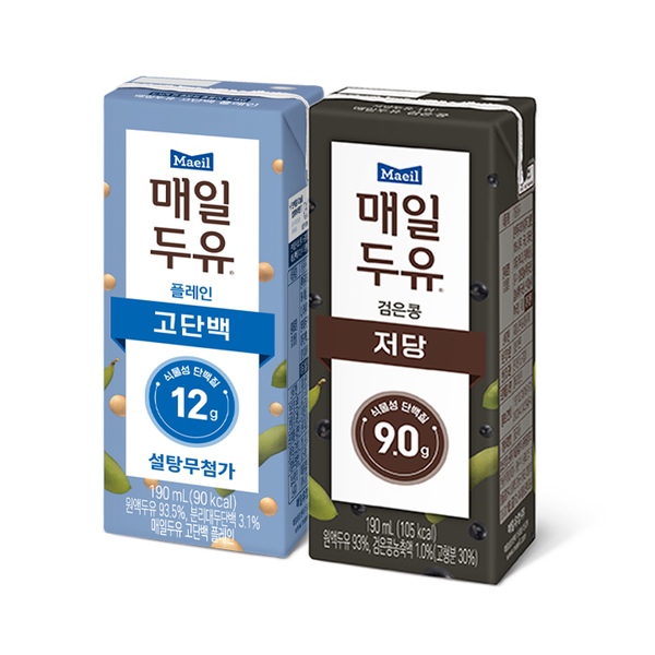 매일유업 *매일두유 검은콩+고단백 혼합구성 190ml 총48팩