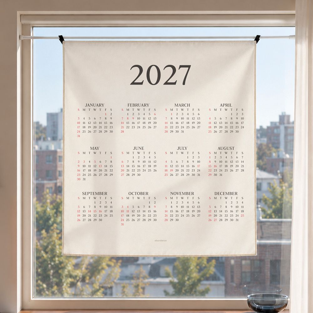 2026 미니멀 패브릭 캘린더 패브릭 포스터 인테리어 달력 가리개커튼 (5size) 가격 비교 어번던스 2026 미니멀 패브릭 캘린더 패브릭 포스터 인테리어 달력 가리개커튼 (5size)