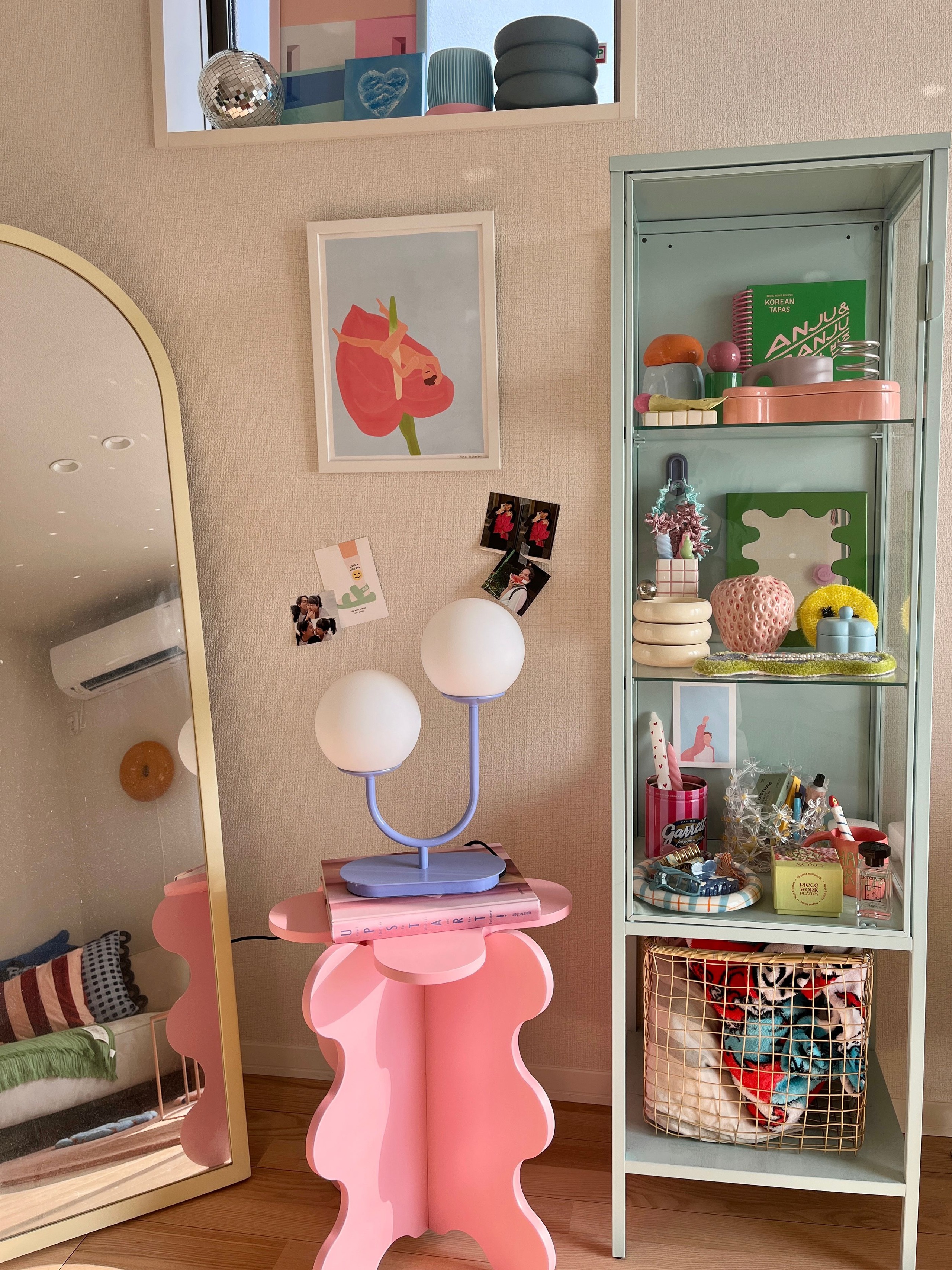 IKEA RUDSTA Glass-door Cabinet (3 colors) | Magnetic Back Panel