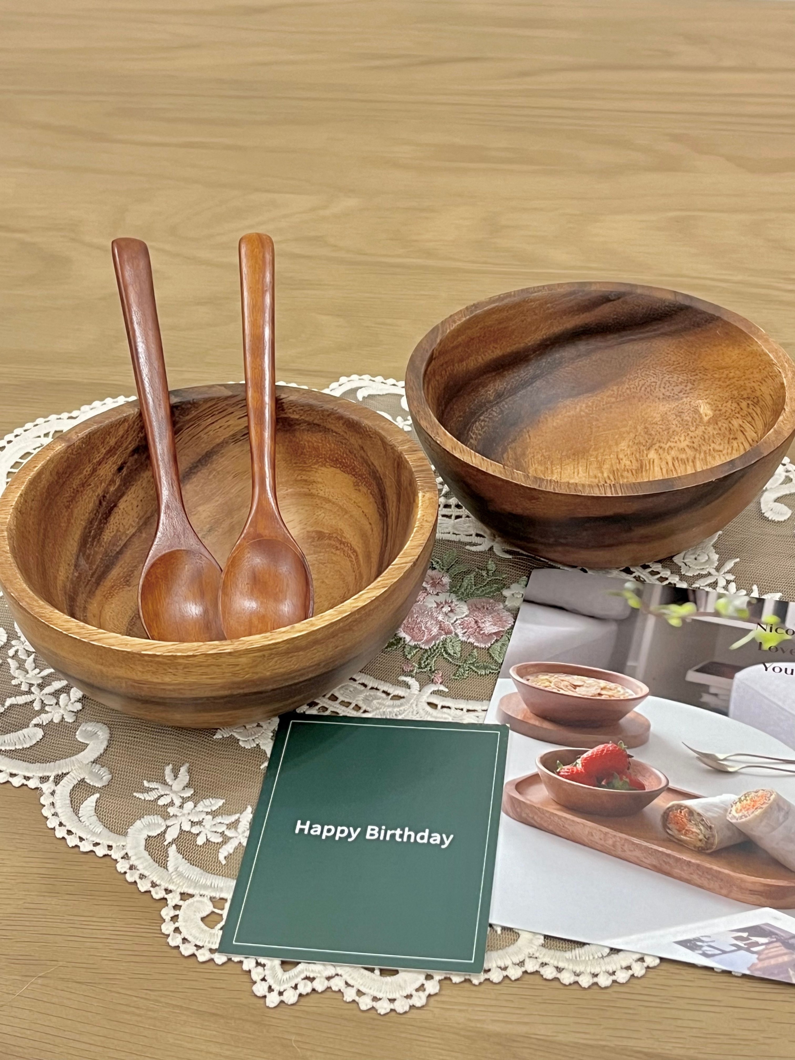 Wood Yogurt Bowl & Spoon Gift Set (4-Piece) user photo