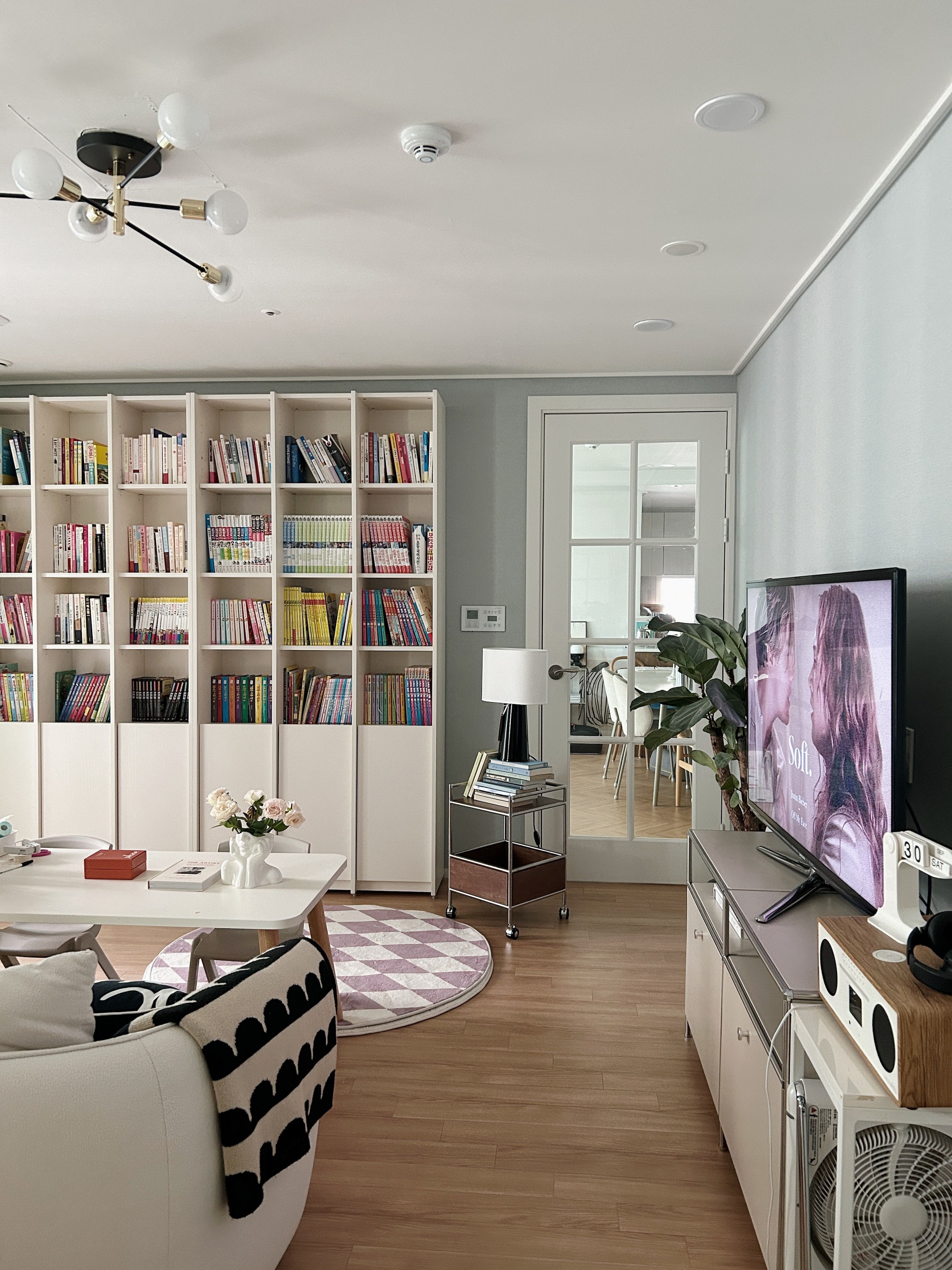 Wood & Steel Rolling Side Table user photo