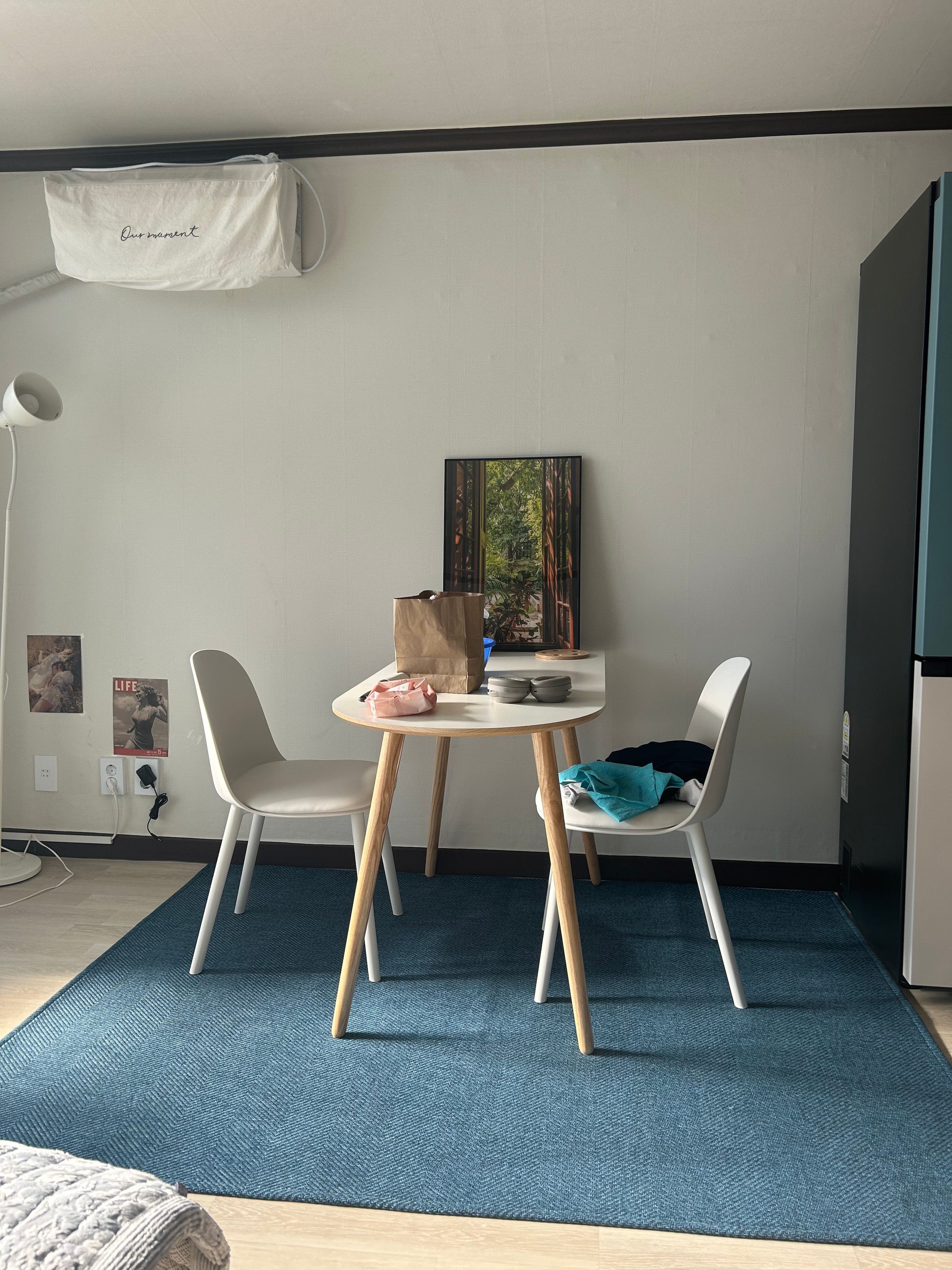 Half Oval Wooden Legs Dining Table user photo