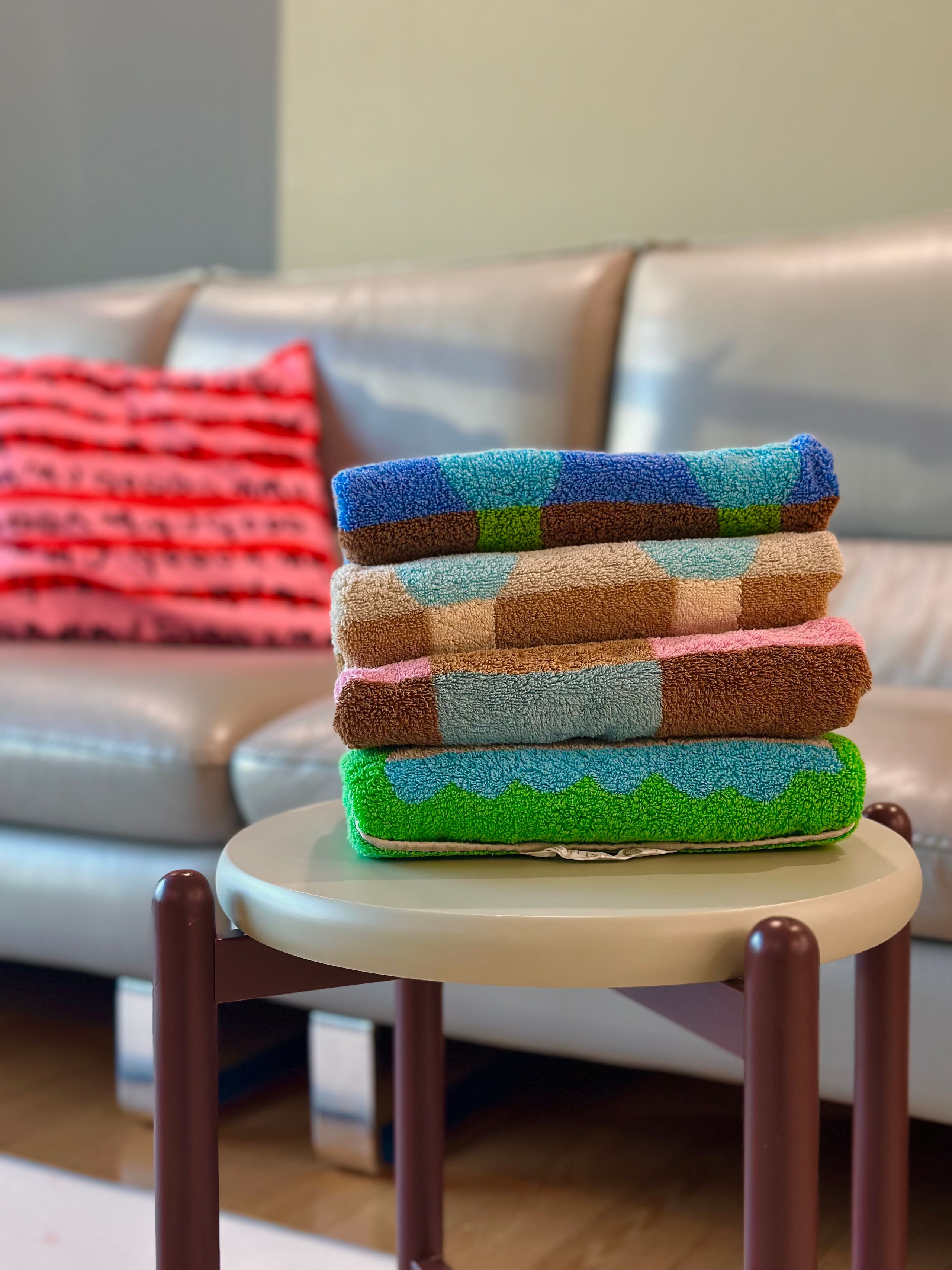 Warm Colorblock Check Hand Towel user photo