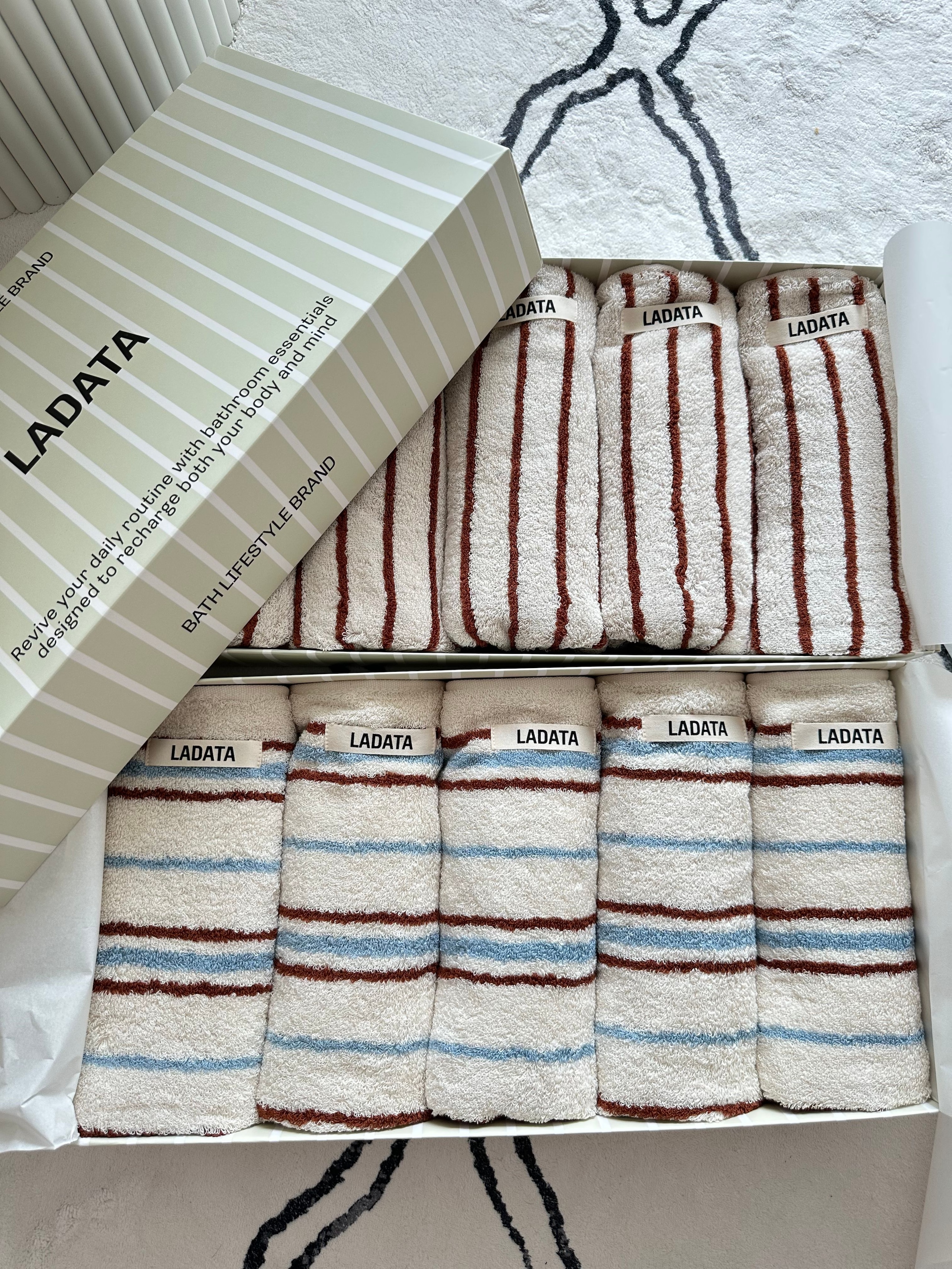 Double-Sided Pattern Hotel Towel Set (5-Piece) user photo