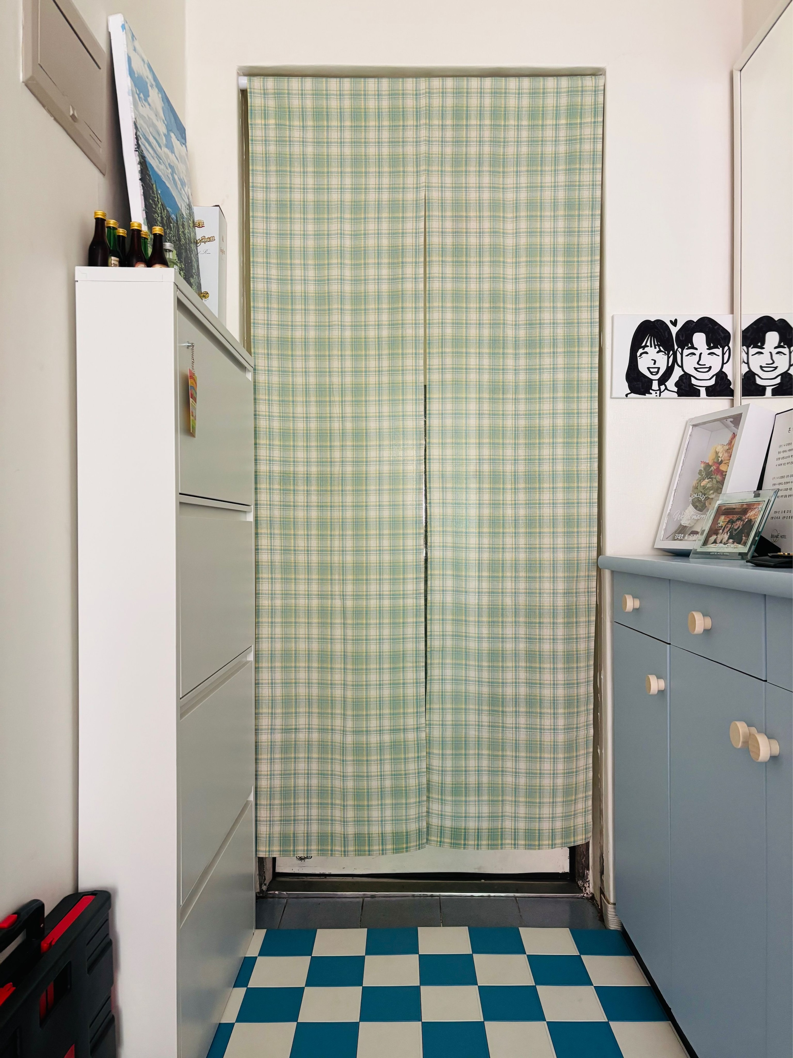 Vintage Check Door Curtain user photo