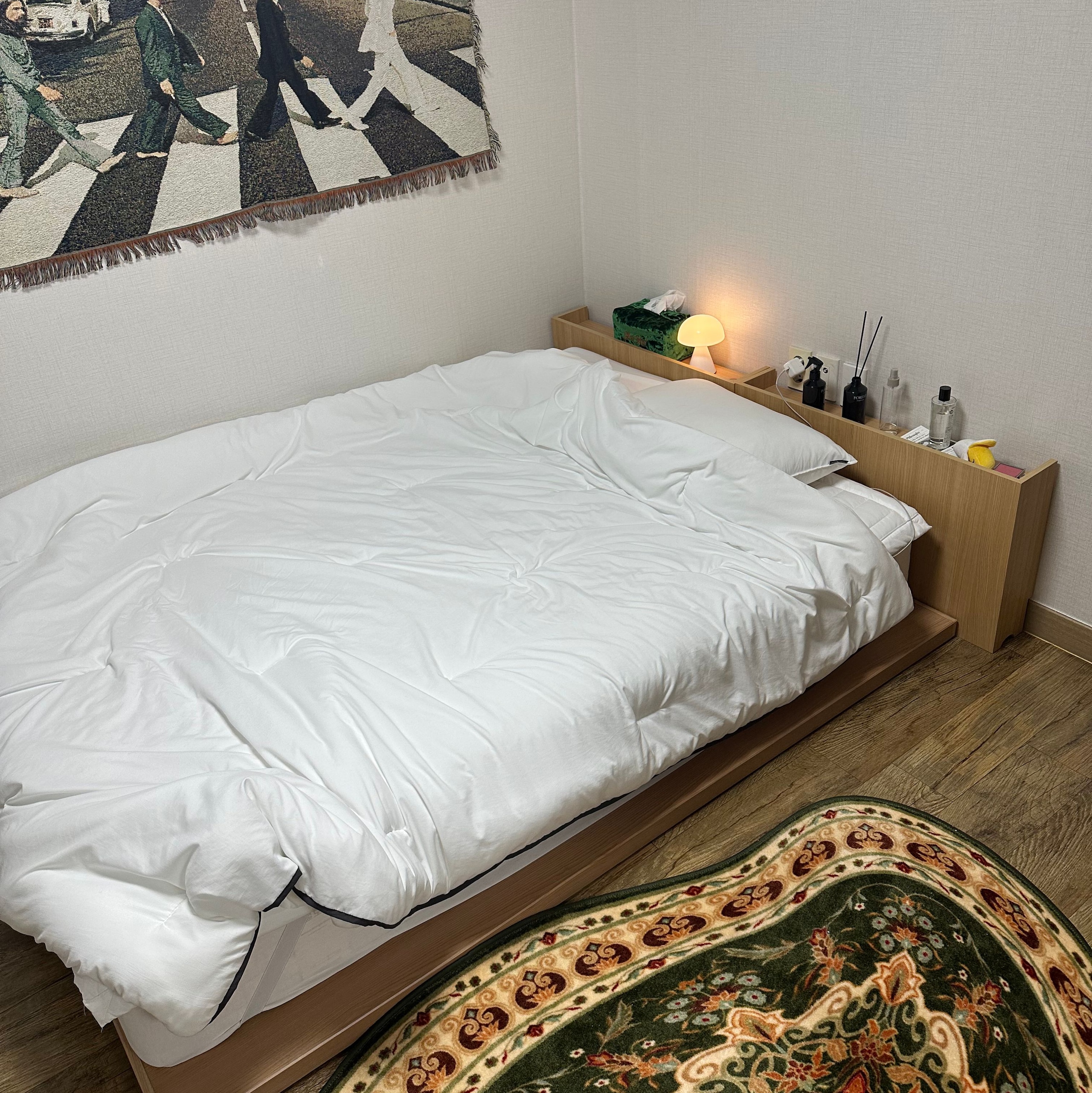 Low Bed Headboard with Concealed Shelf Storage user photo
