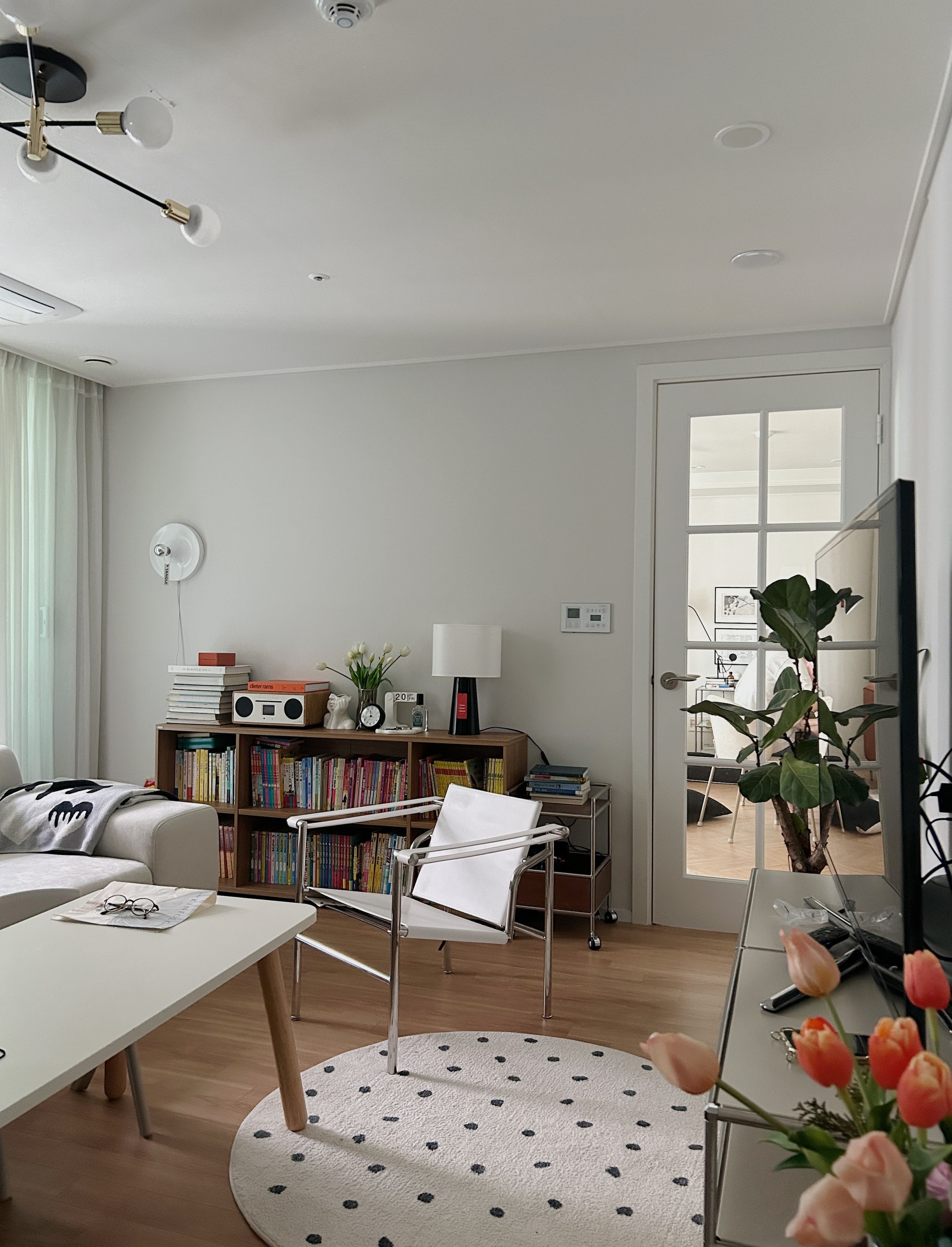 Wood & Steel Rolling Side Table user photo