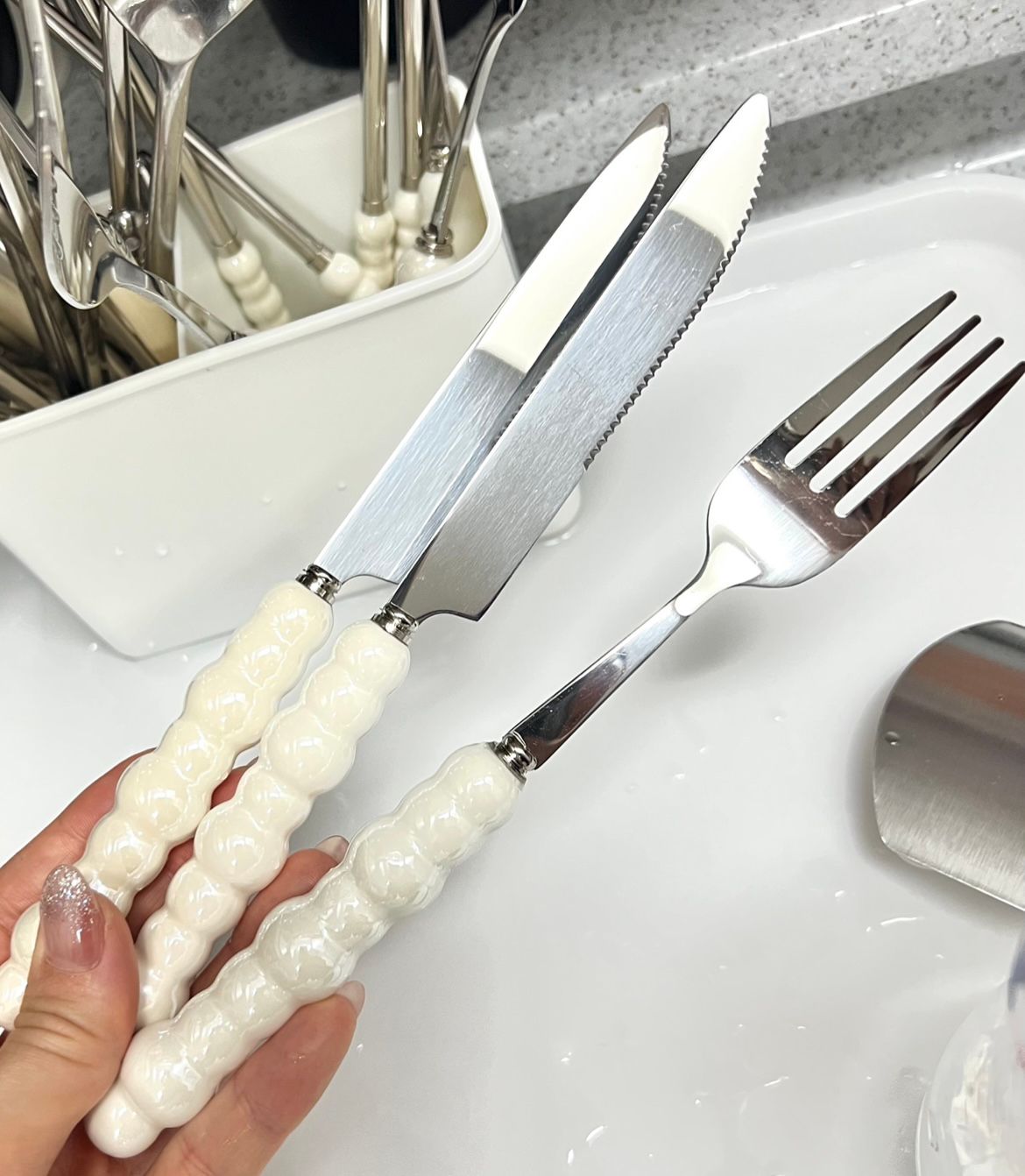 Bead Handle Full Flatware Set (4-piece) user photo