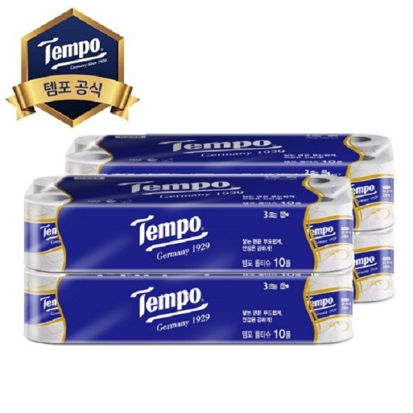 3겹 프리미엄 화장지 롤 티슈 두루마리 40롤(10롤x4팩)