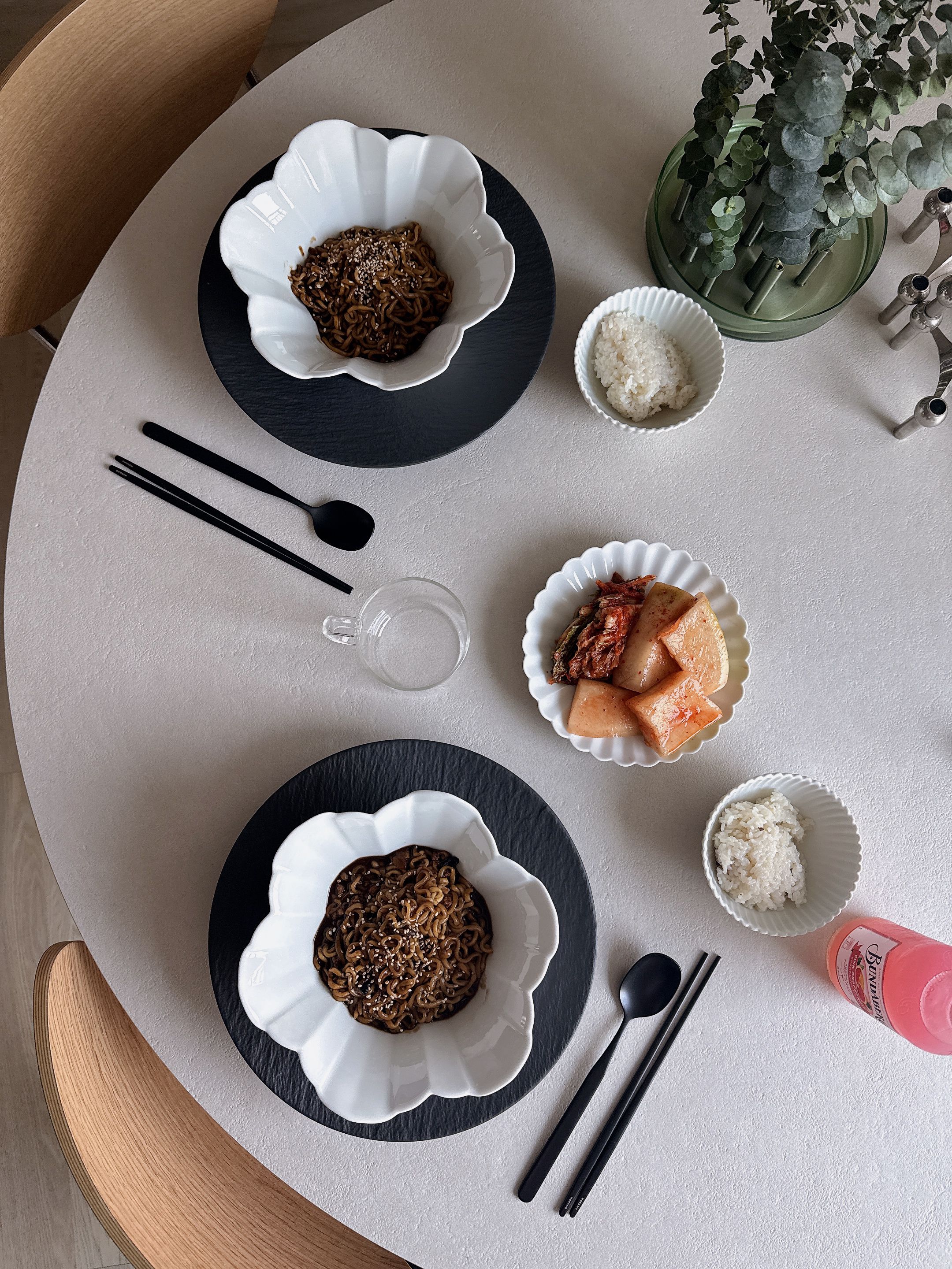 HORANG 韓国 ブラック スプーン＆お箸セット［2種］ ブラック