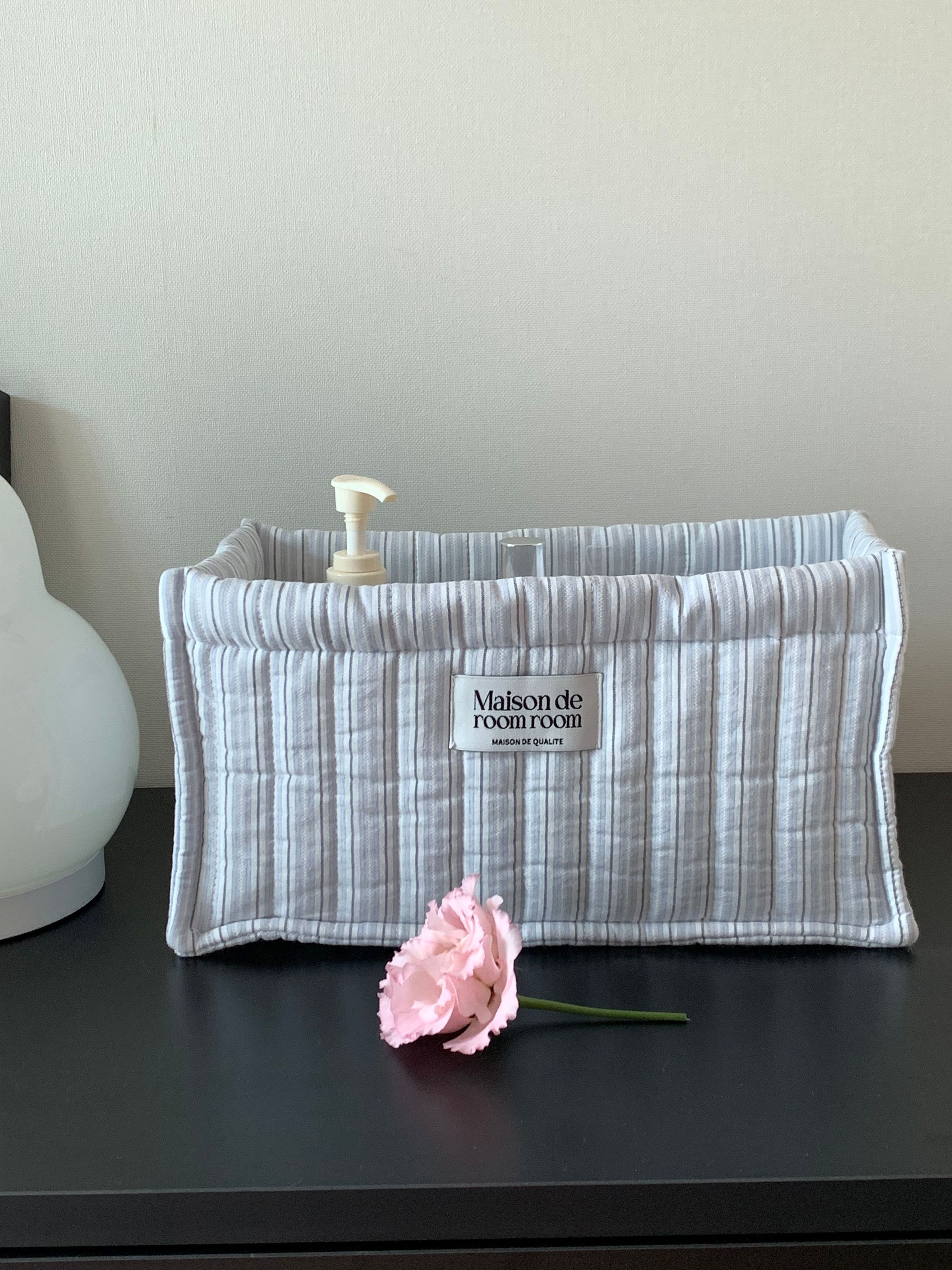 Striped Quilted Storage Basket user photo