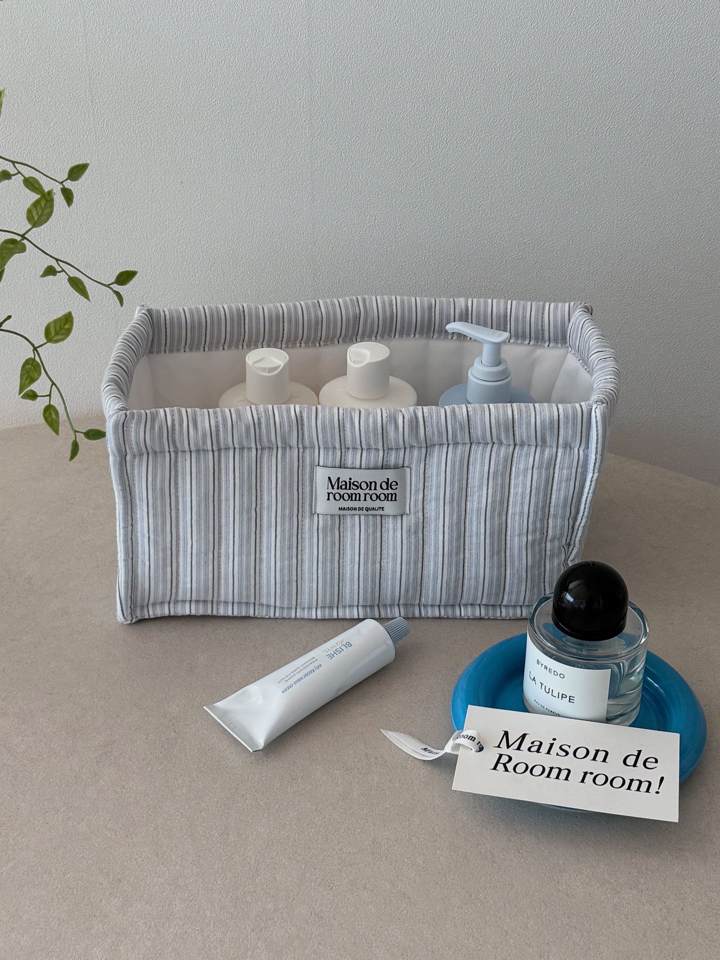 Striped Quilted Storage Basket user photo