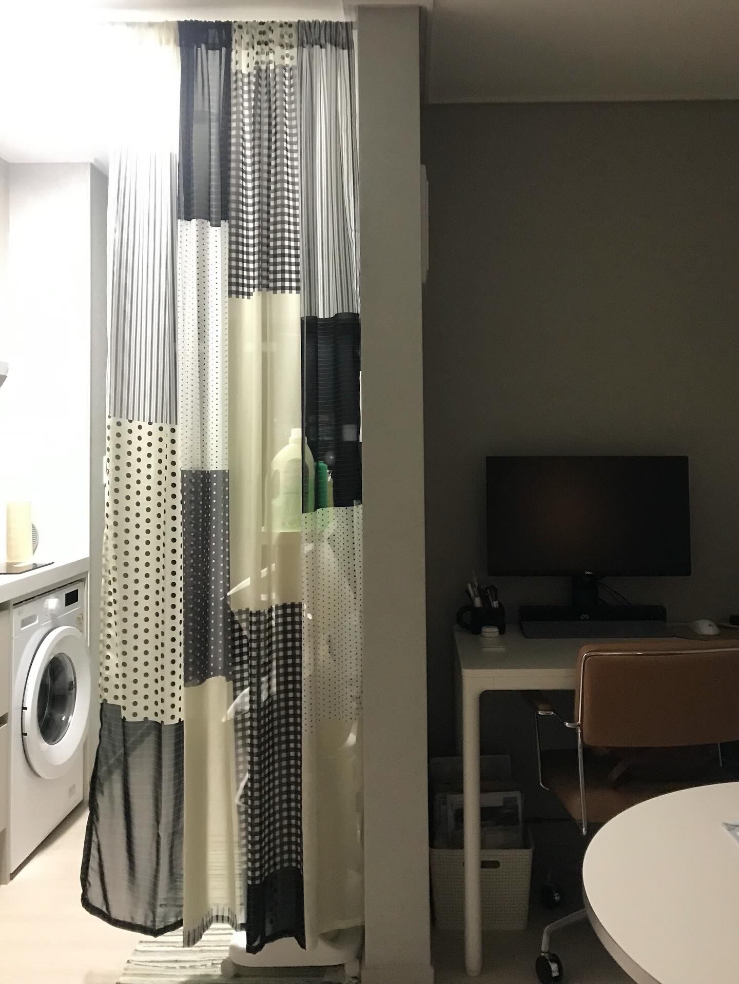 Retro Patchwork Chiffon Door Curtain user photo
