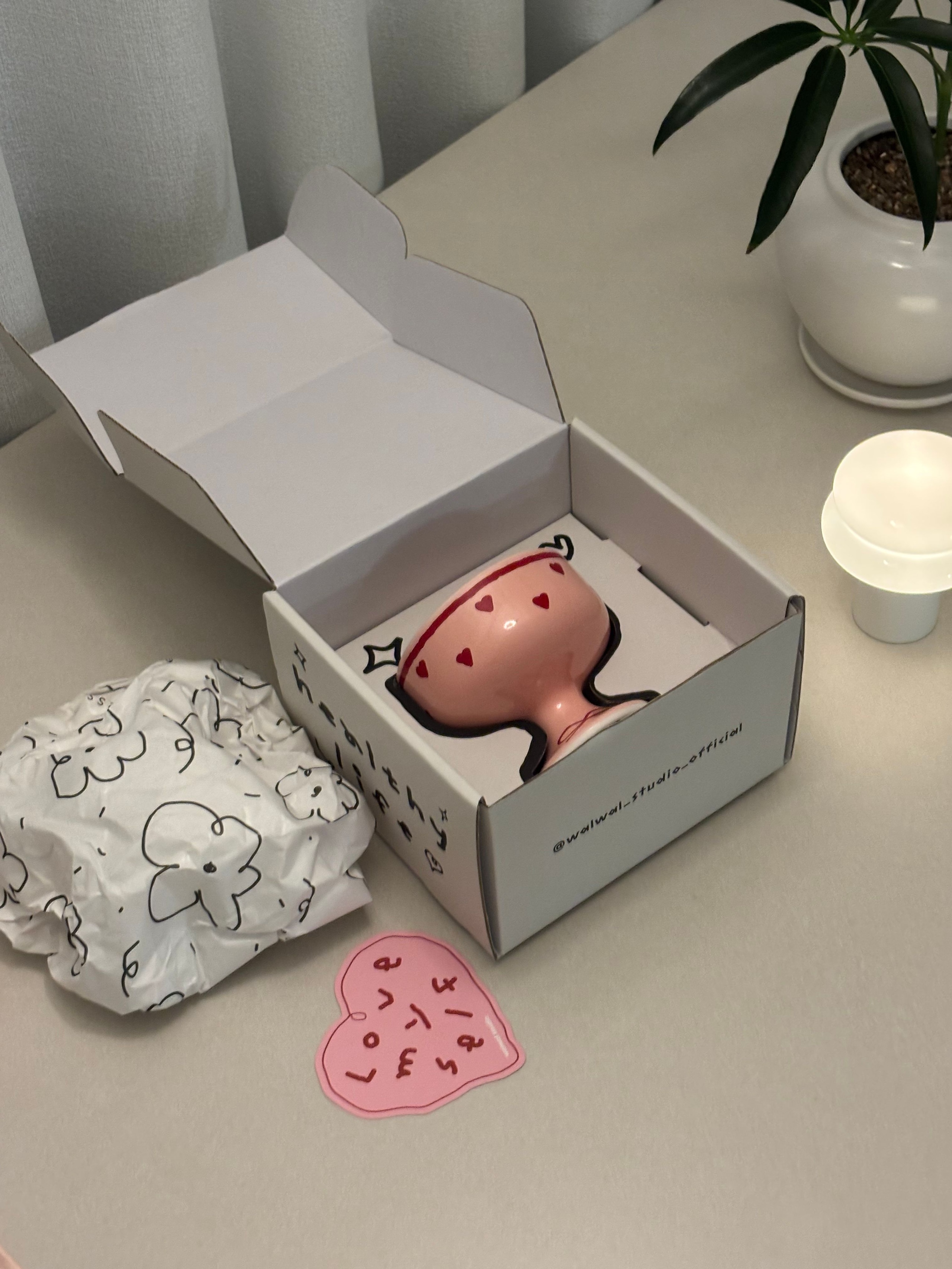 Pink Edition Ceramic Heart Mini Wine Glass user photo