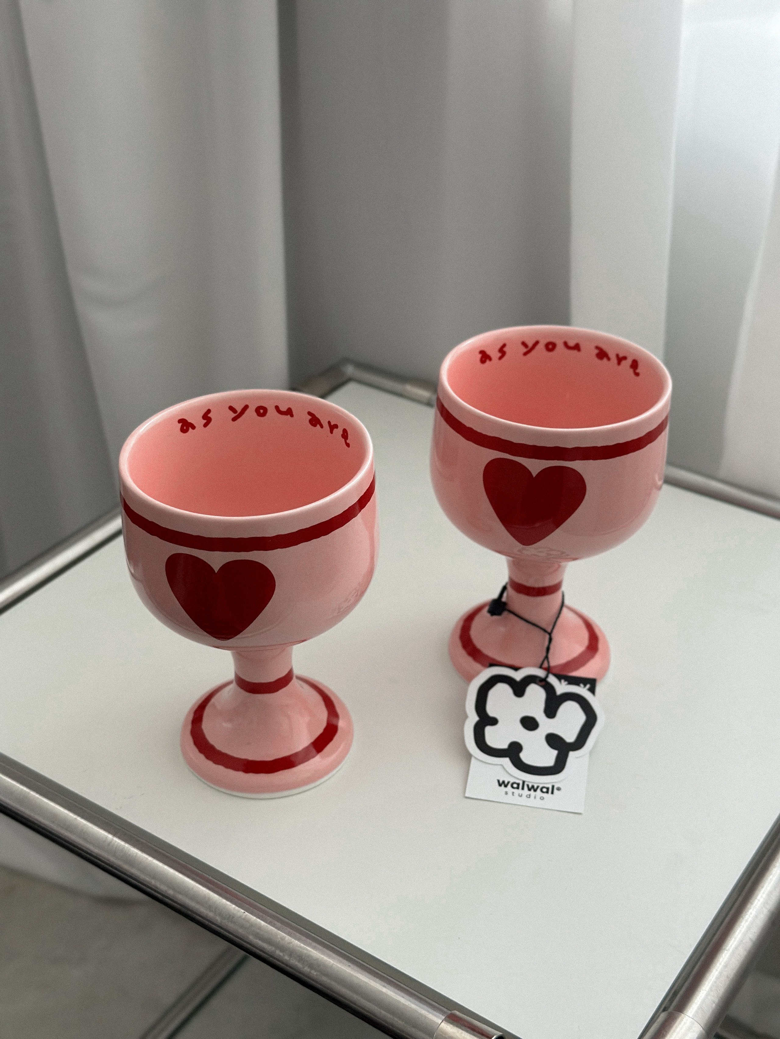 Pink Edition Ceramic Heart Wine Glass user photo