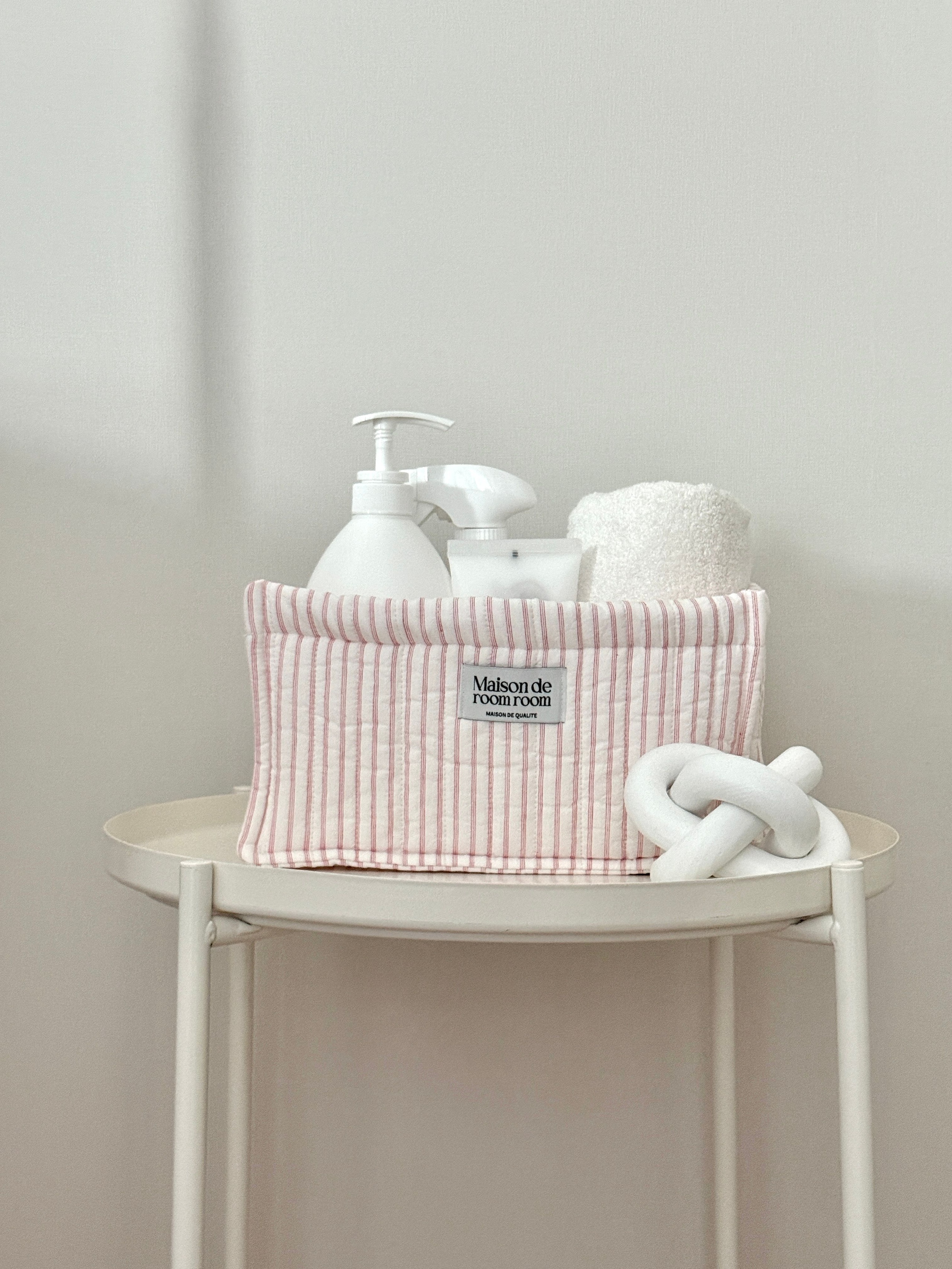Striped Quilted Storage Basket user photo
