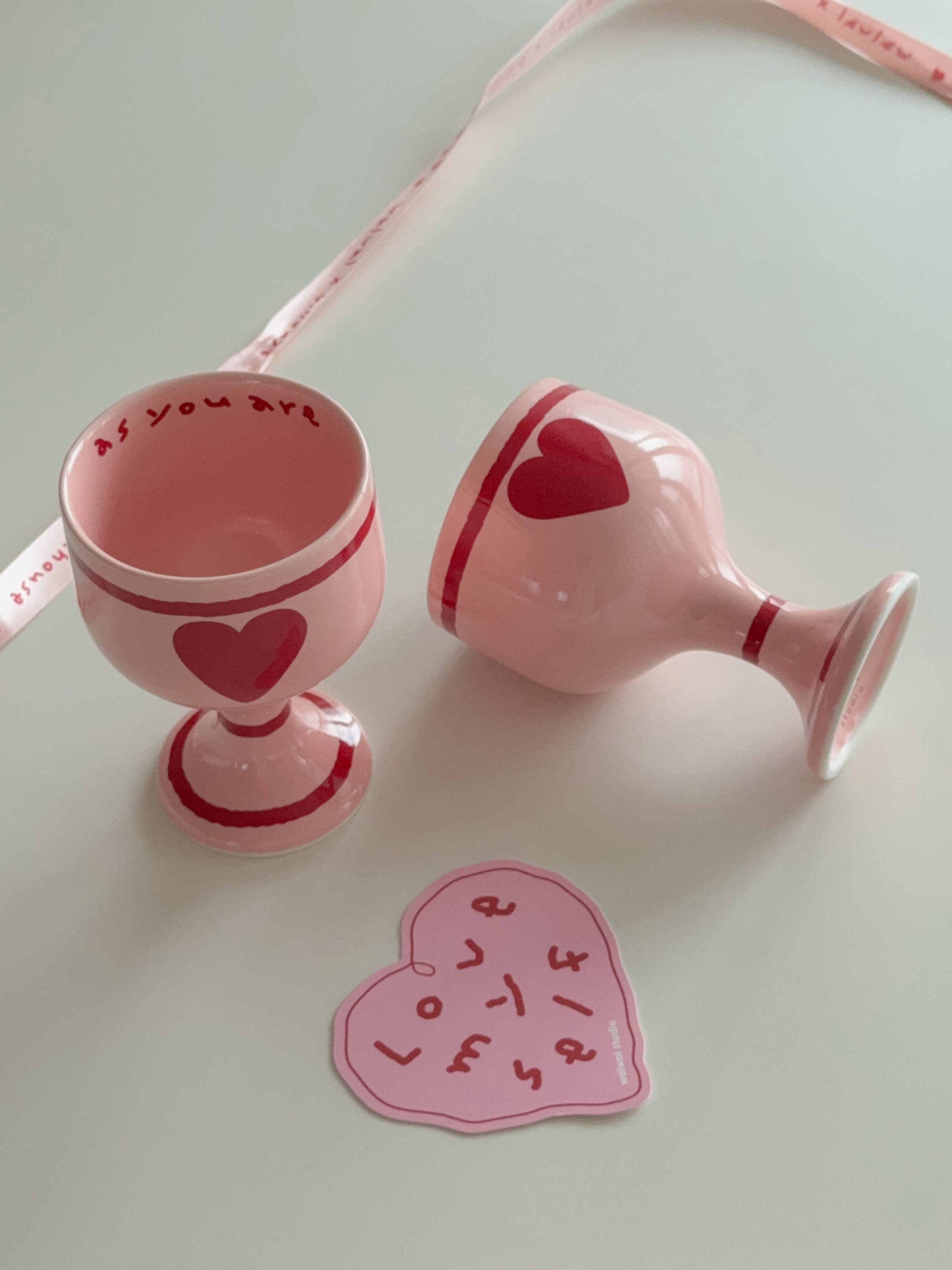 Pink Edition Ceramic Heart Wine Glass user photo
