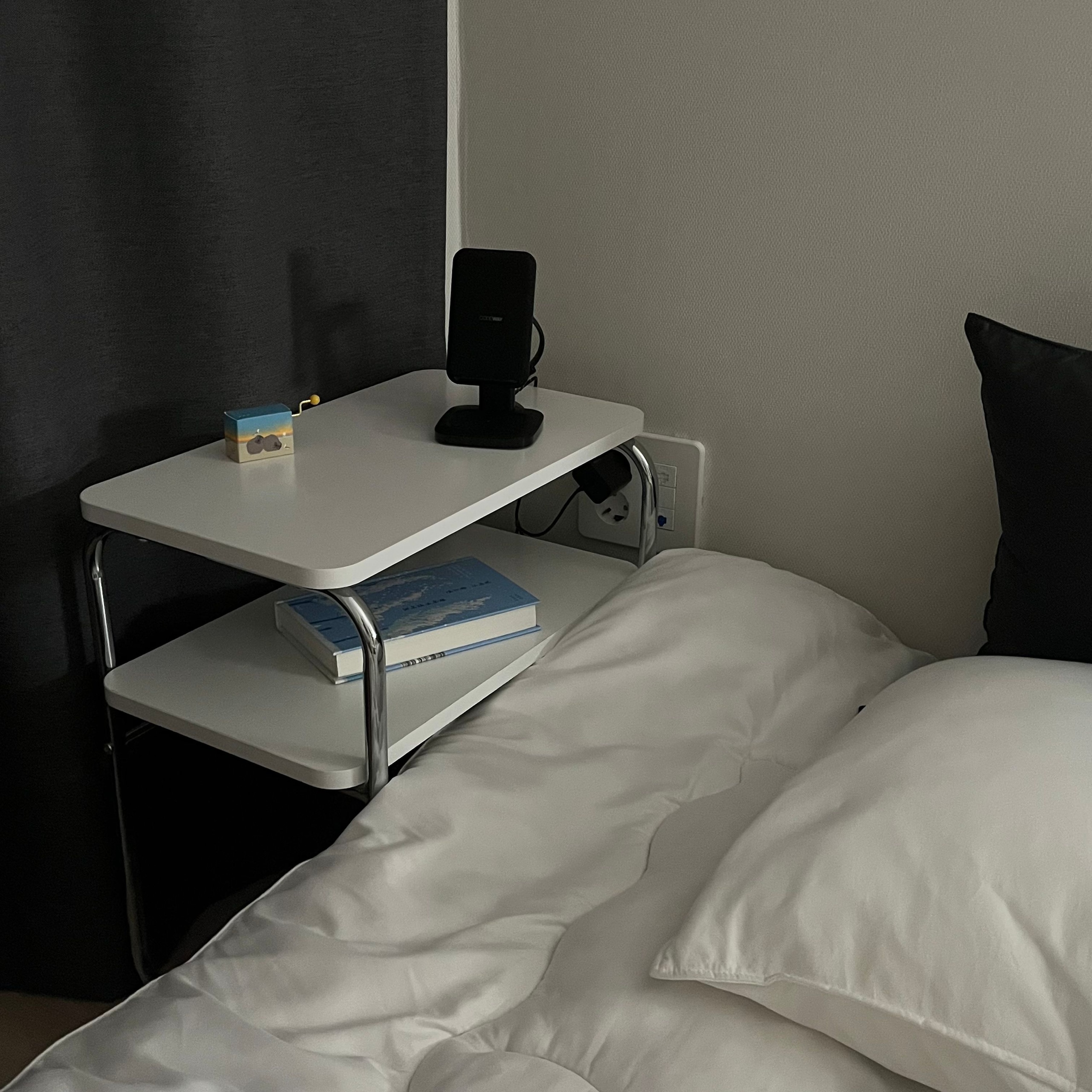 Mid-Century Wood & Chrome Side Table user photo
