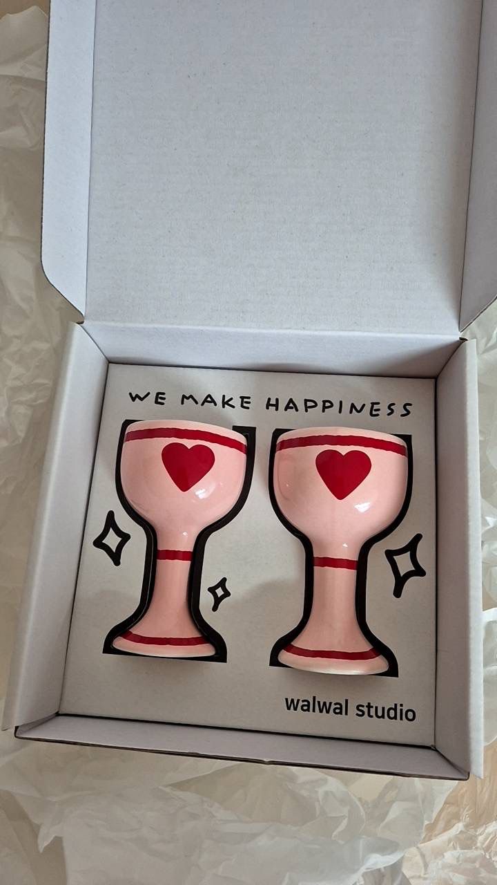 Pink Edition Ceramic Heart Mini Wine Glass user photo