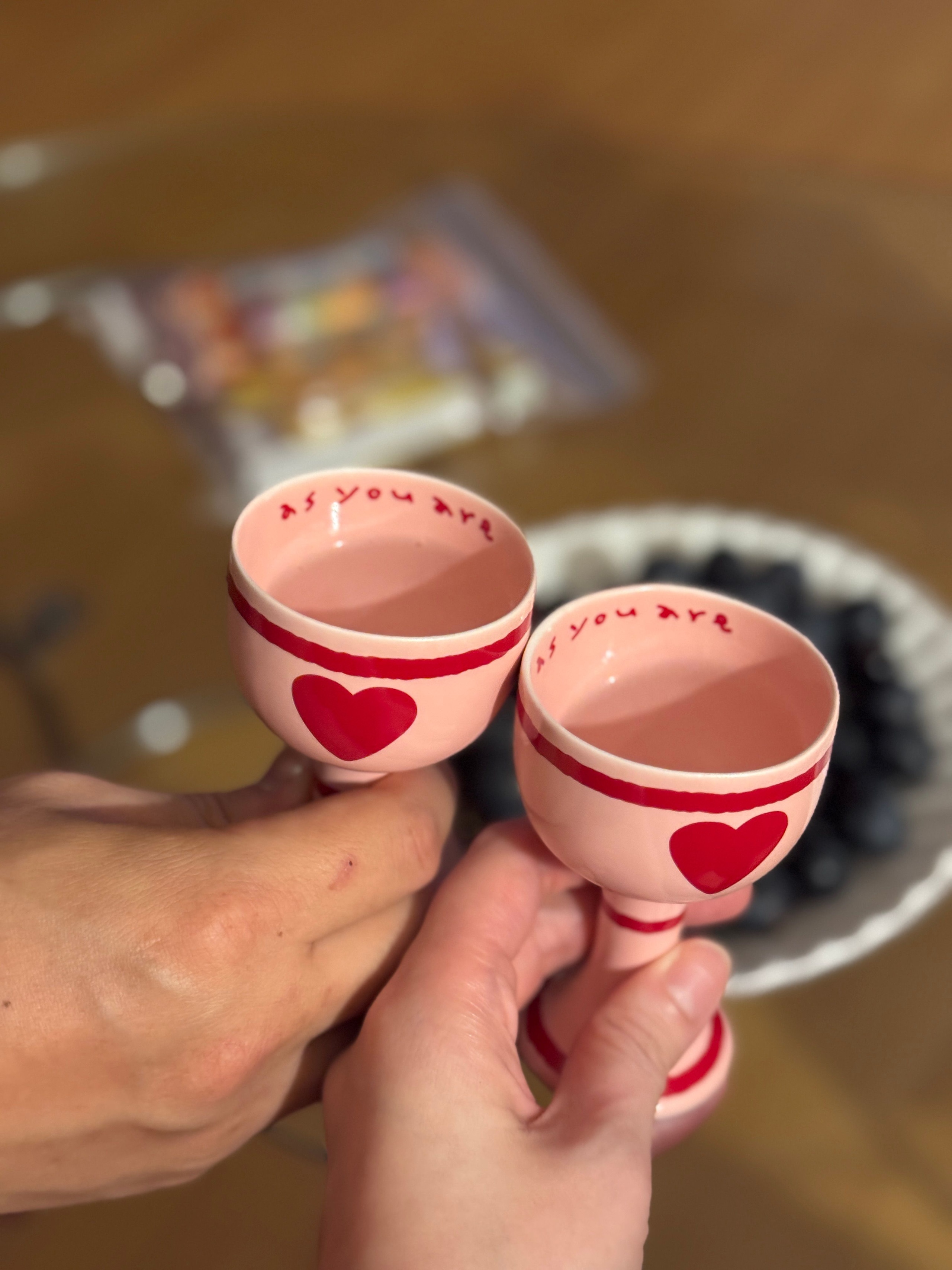 Pink Edition Ceramic Heart Mini Wine Glass user photo