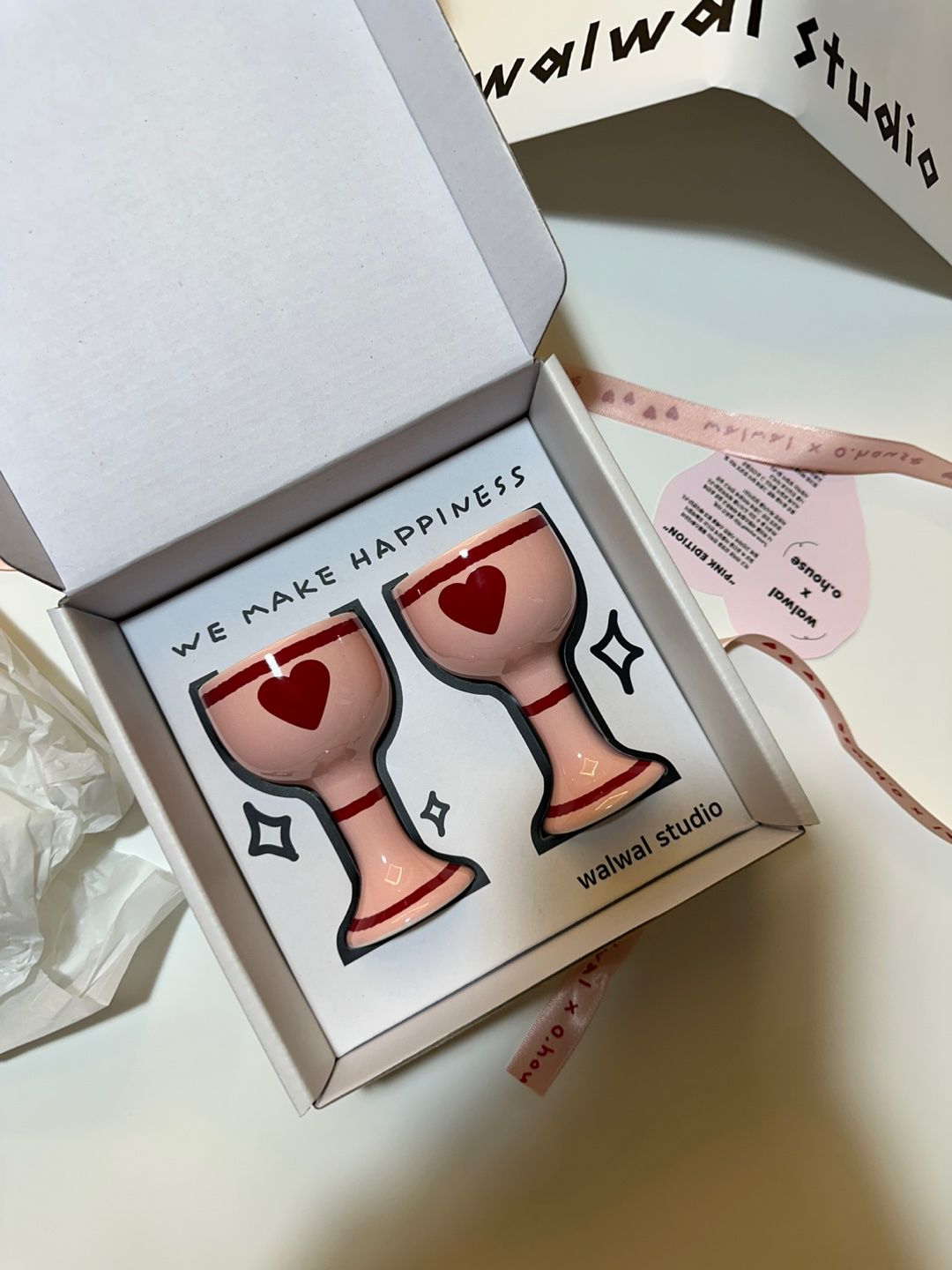 Pink Edition Ceramic Heart Mini Wine Glass user photo