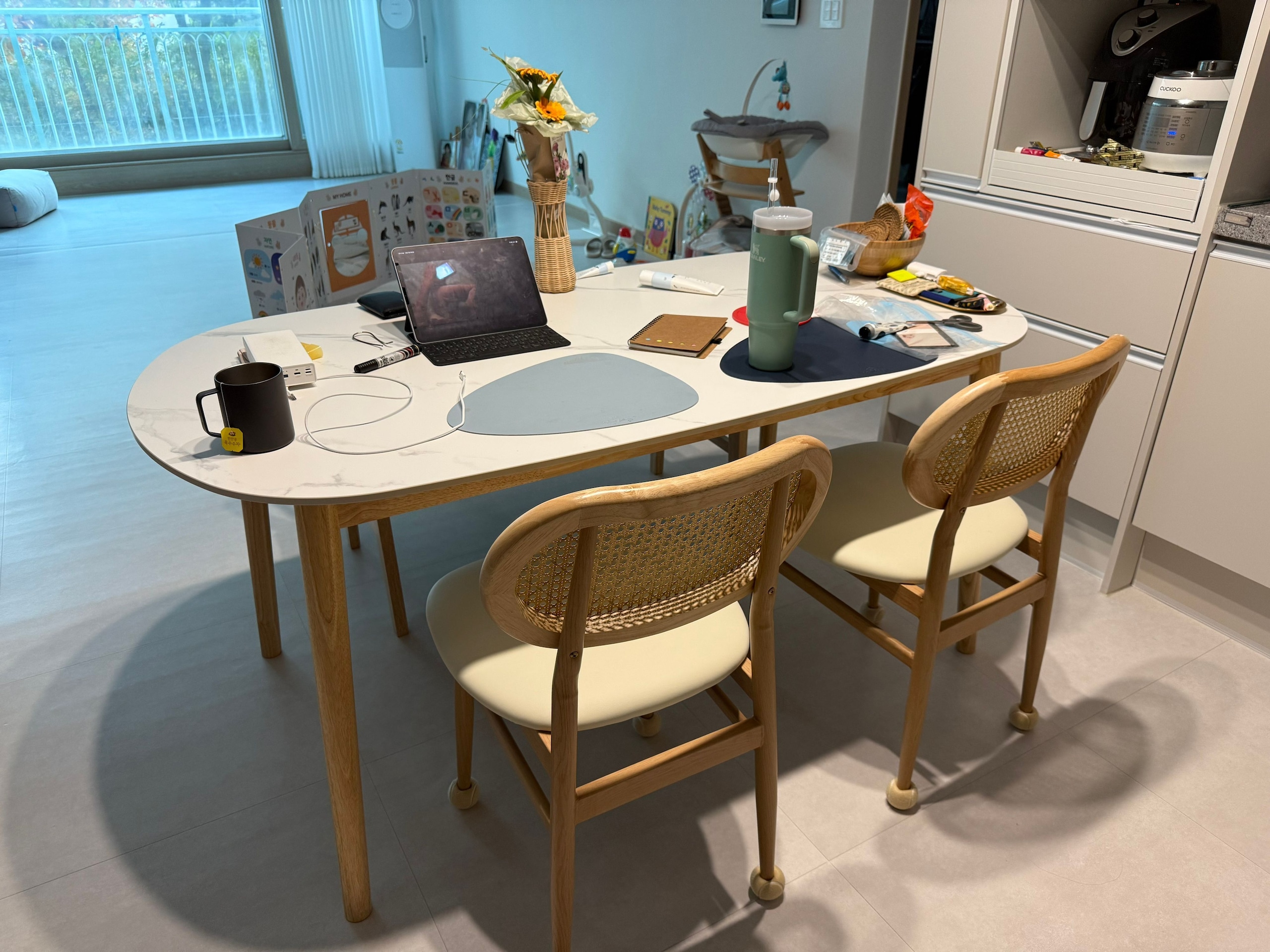 Ceramic Tabletop Solid Wood Frame Dining Table user photo