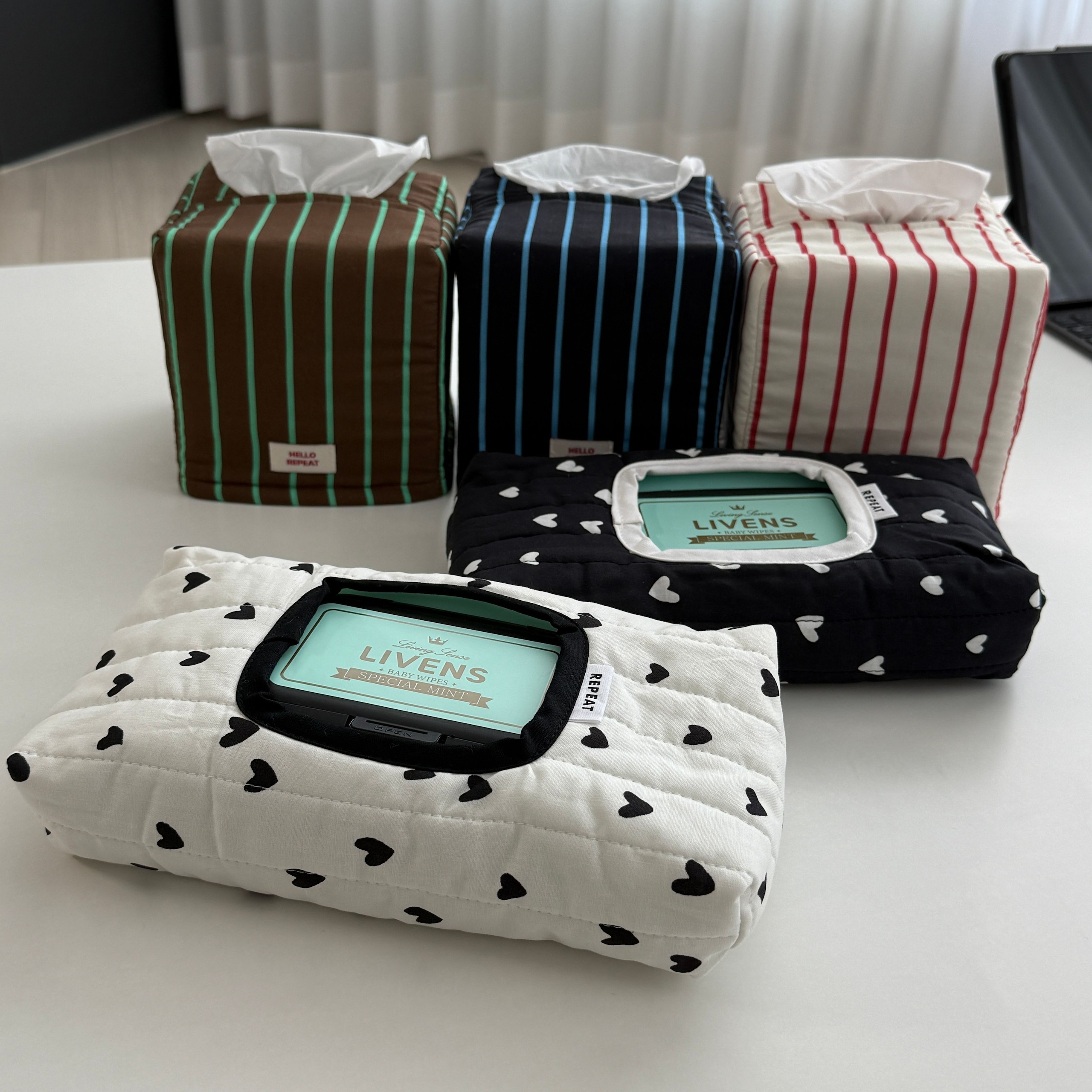 Stripe Quilted Square Tissue Box Cover user photo
