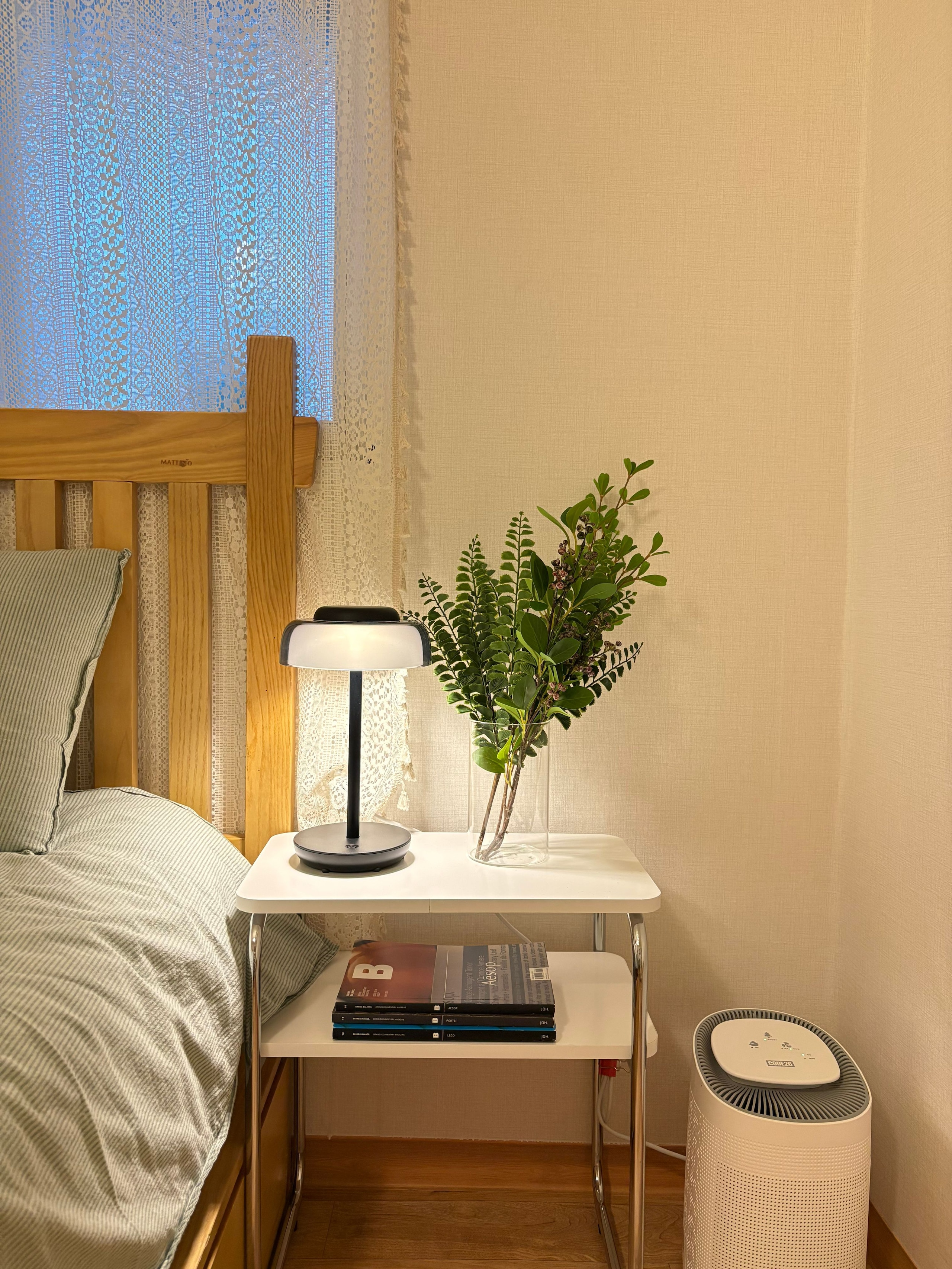 Mid-Century Wood & Chrome Side Table user photo