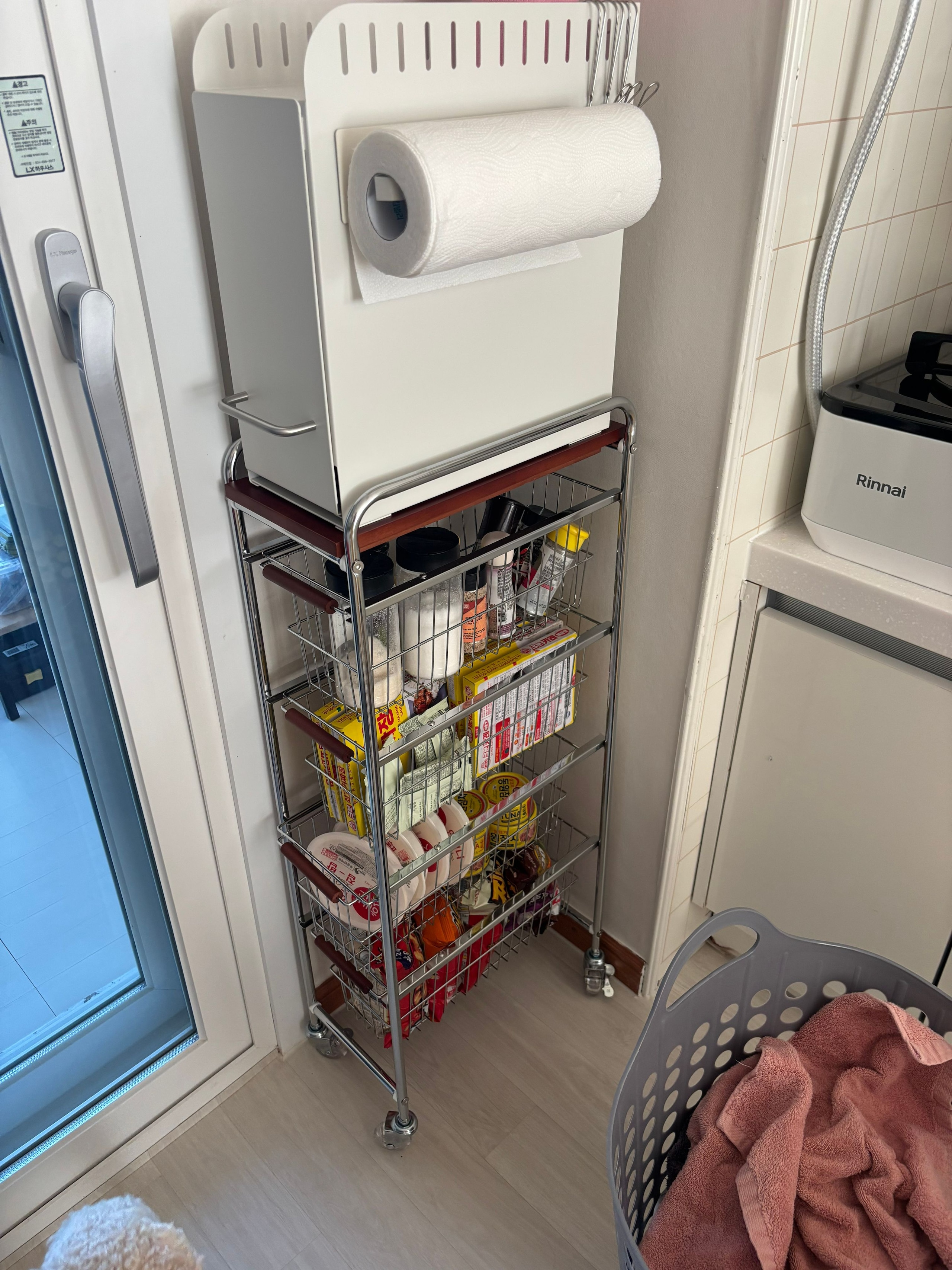 Pantry Gap Rolling Storage Cart in Wood & Steel user photo