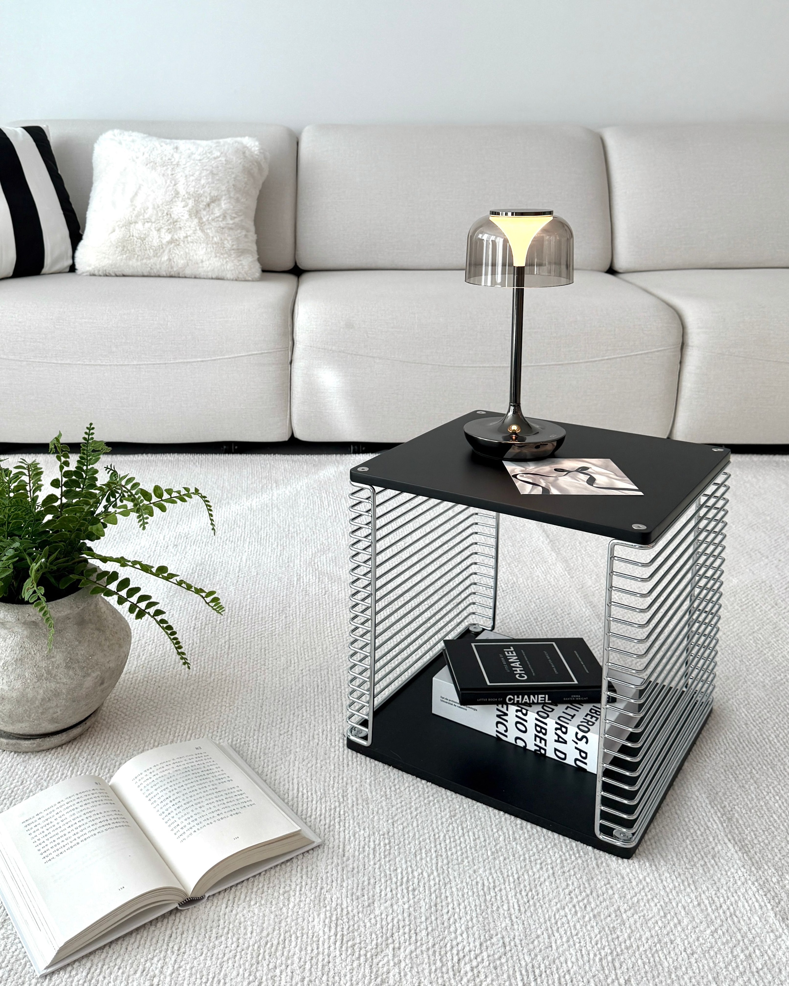 Wire Cube Side Table with Wood Top user photo