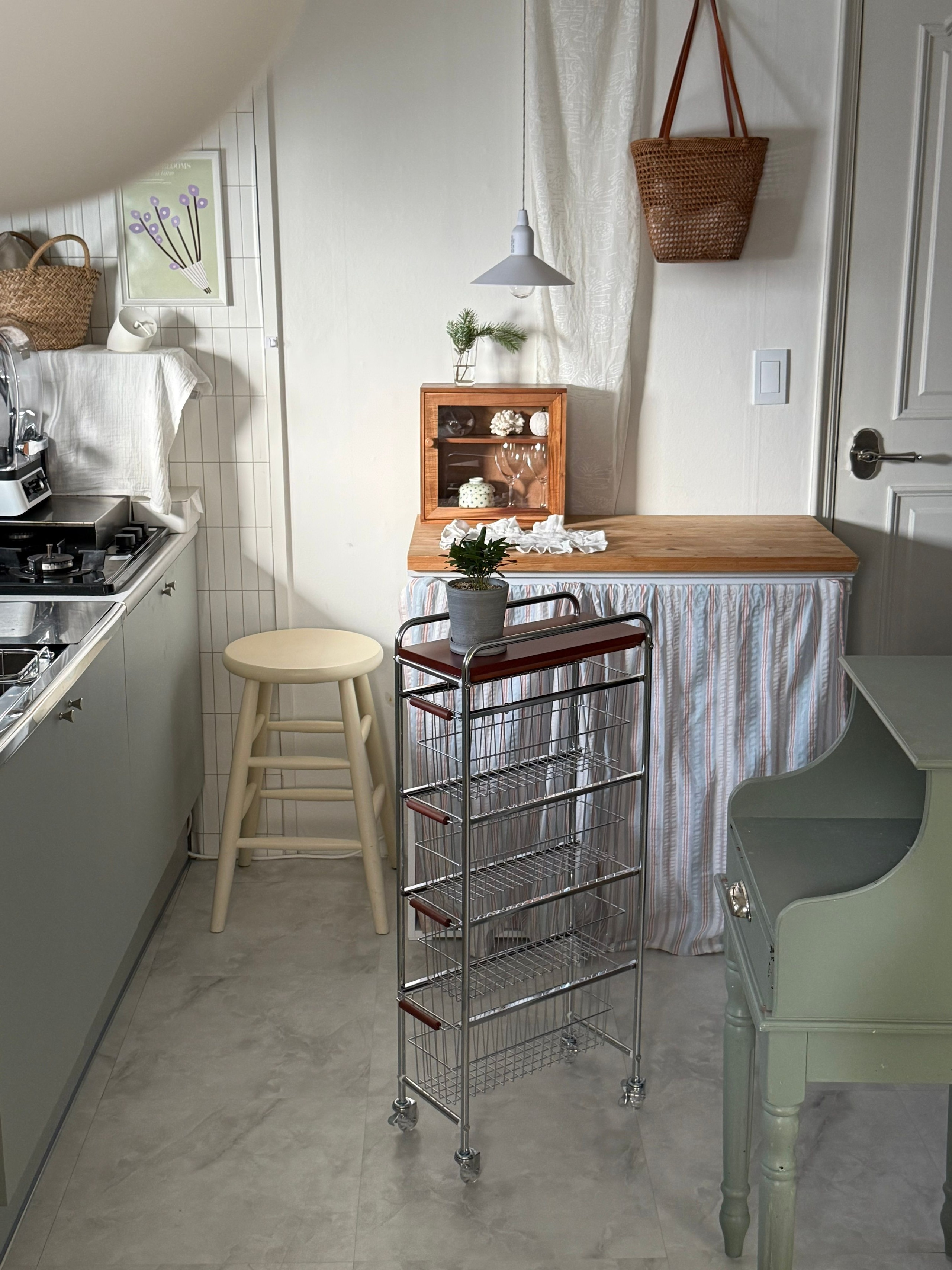 Pantry Gap Rolling Storage Cart in Wood & Steel user photo