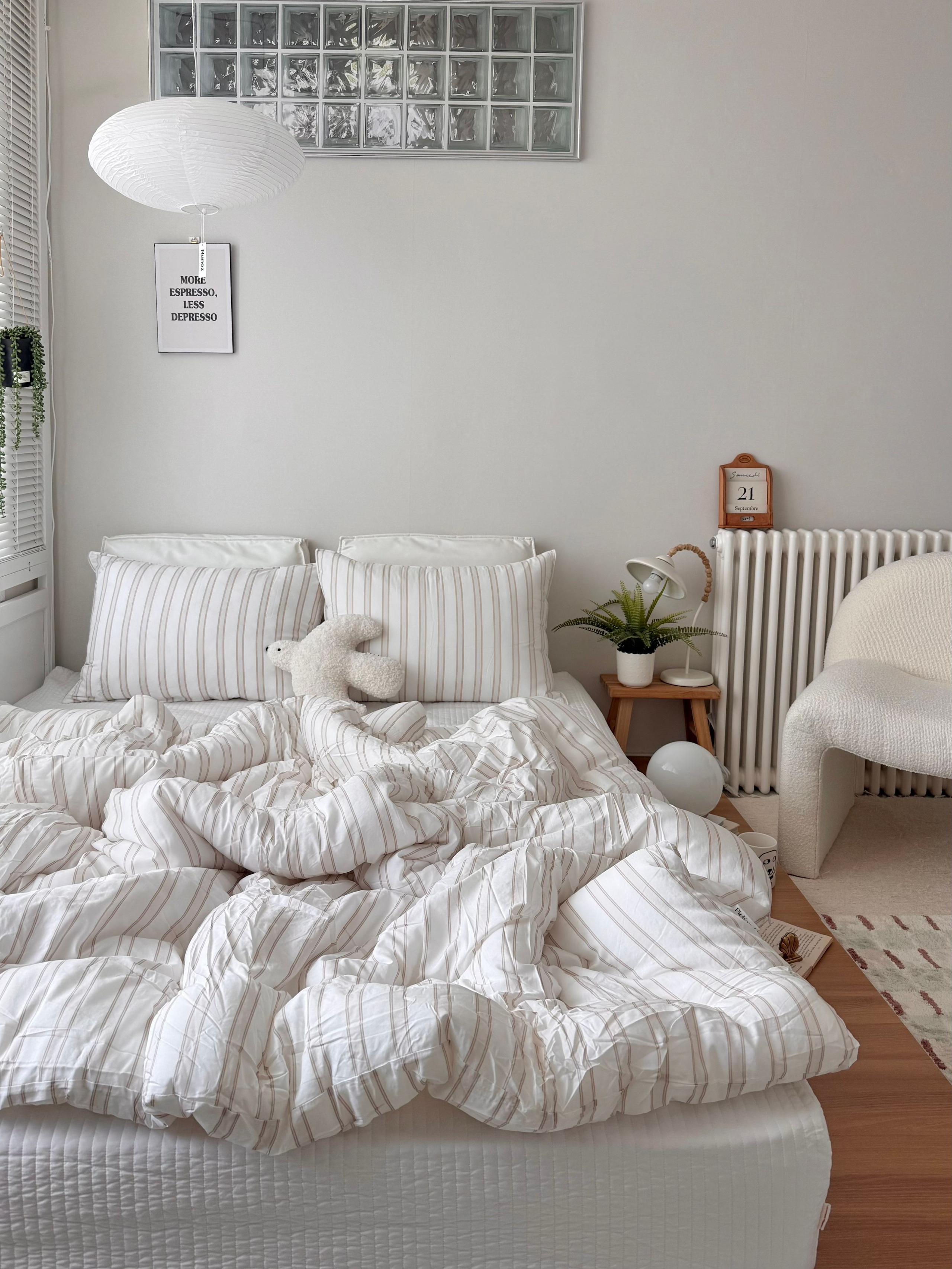 Modal Stripe Comforter & Pillow Set (Corn-Fiber Fill) user photo