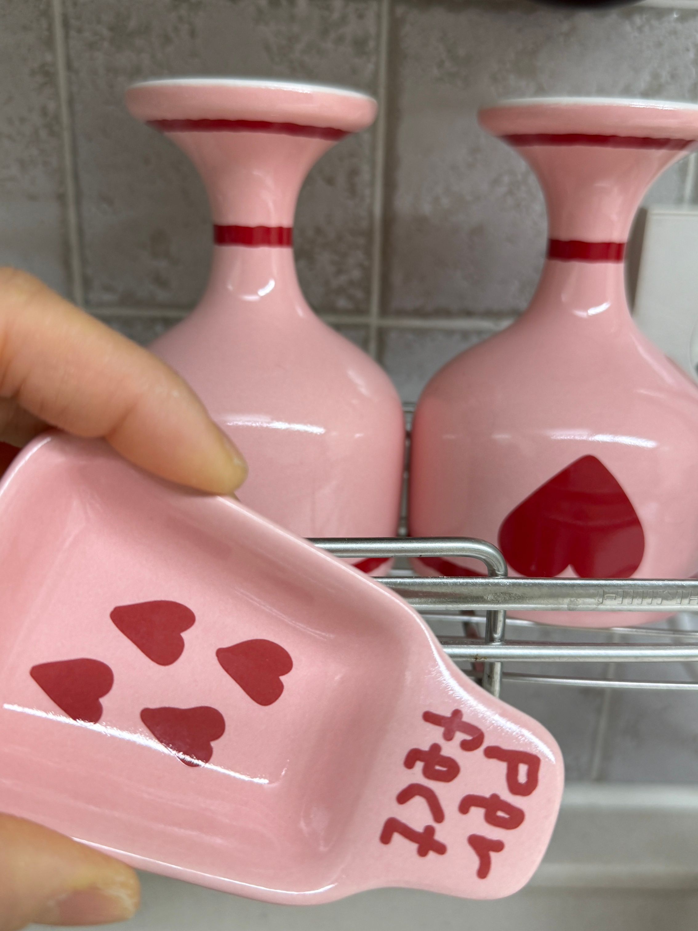 Pink Edition Ceramic Heart Salad Plate with Dressing Cup user photo