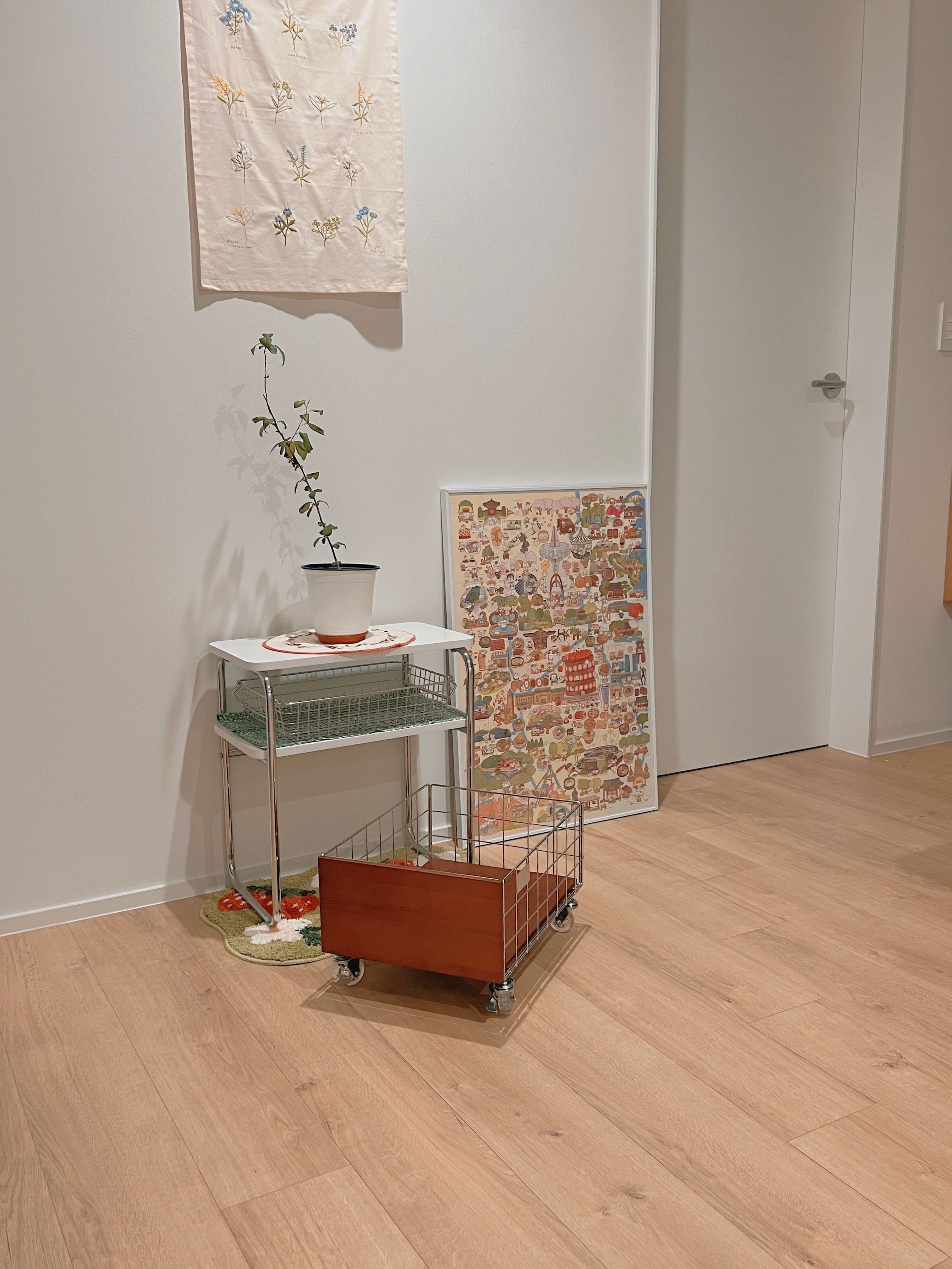 Mid-Century Wood & Chrome Side Table user photo